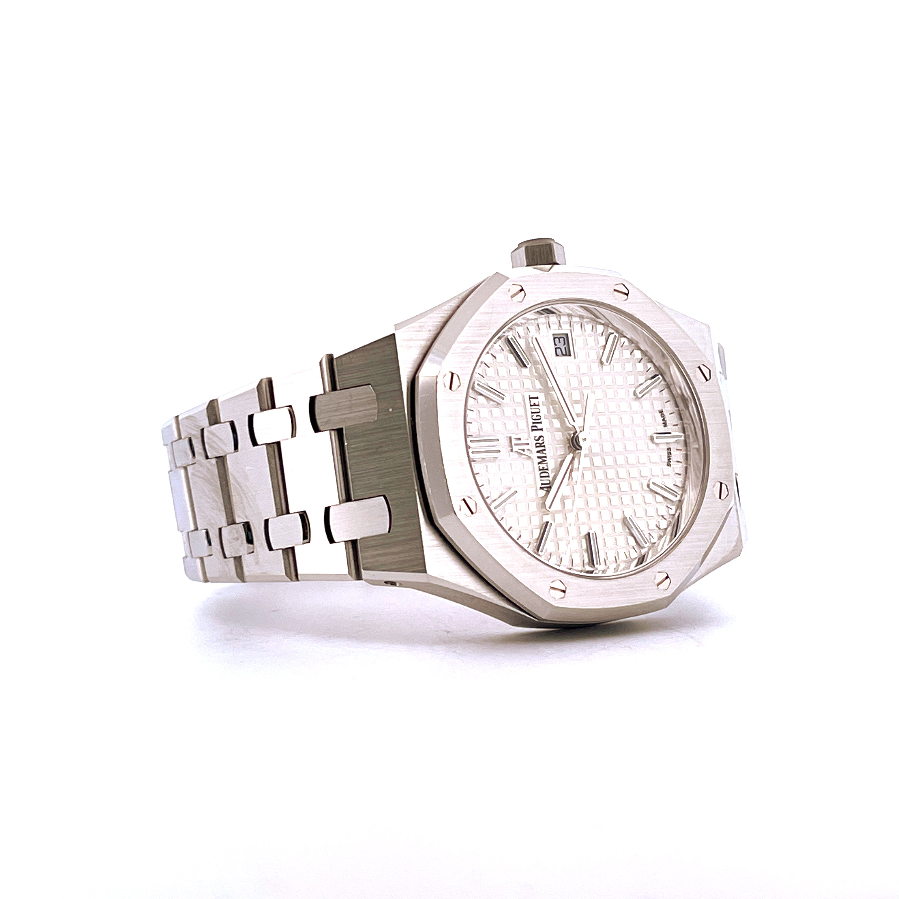 Audemars Piguet Royal Oak 34mm Edelstahl Automatik mit silbernem Zifferblatt und Stahlband