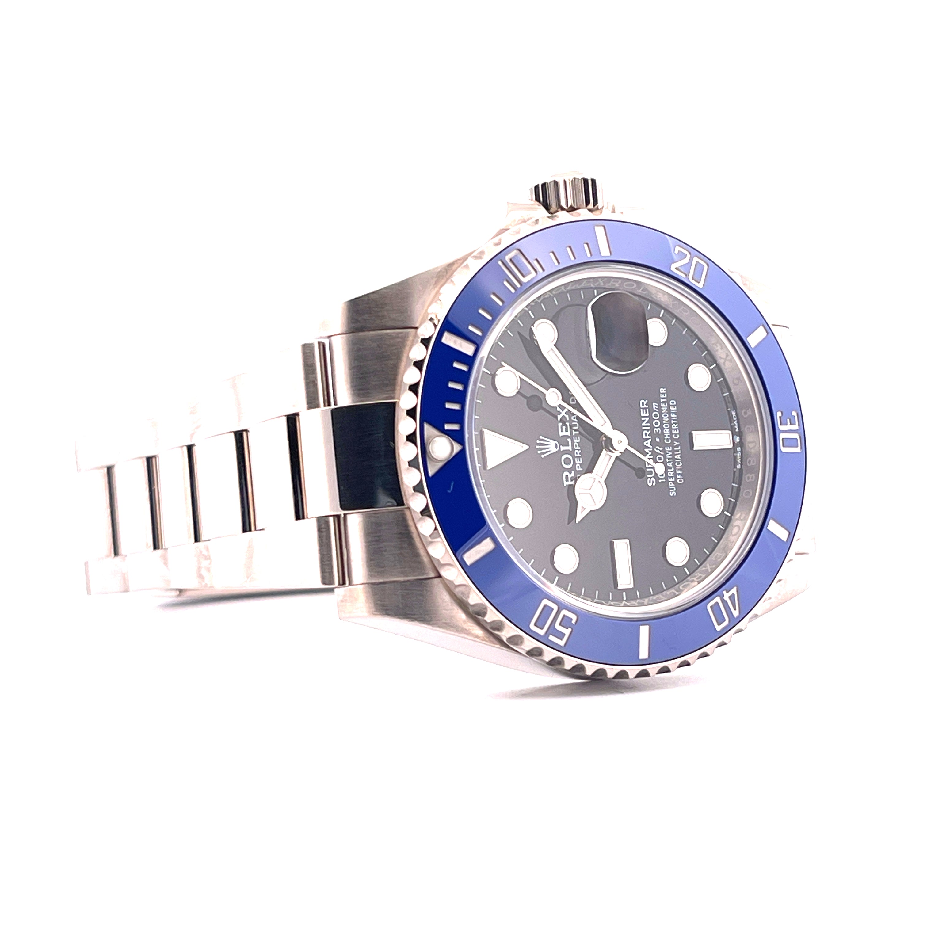 Rolex Submariner Date 'Blueberry' aus Weißgold, 41 mm, Automatik, blauer Lünettenring, sehr guter Zustand
