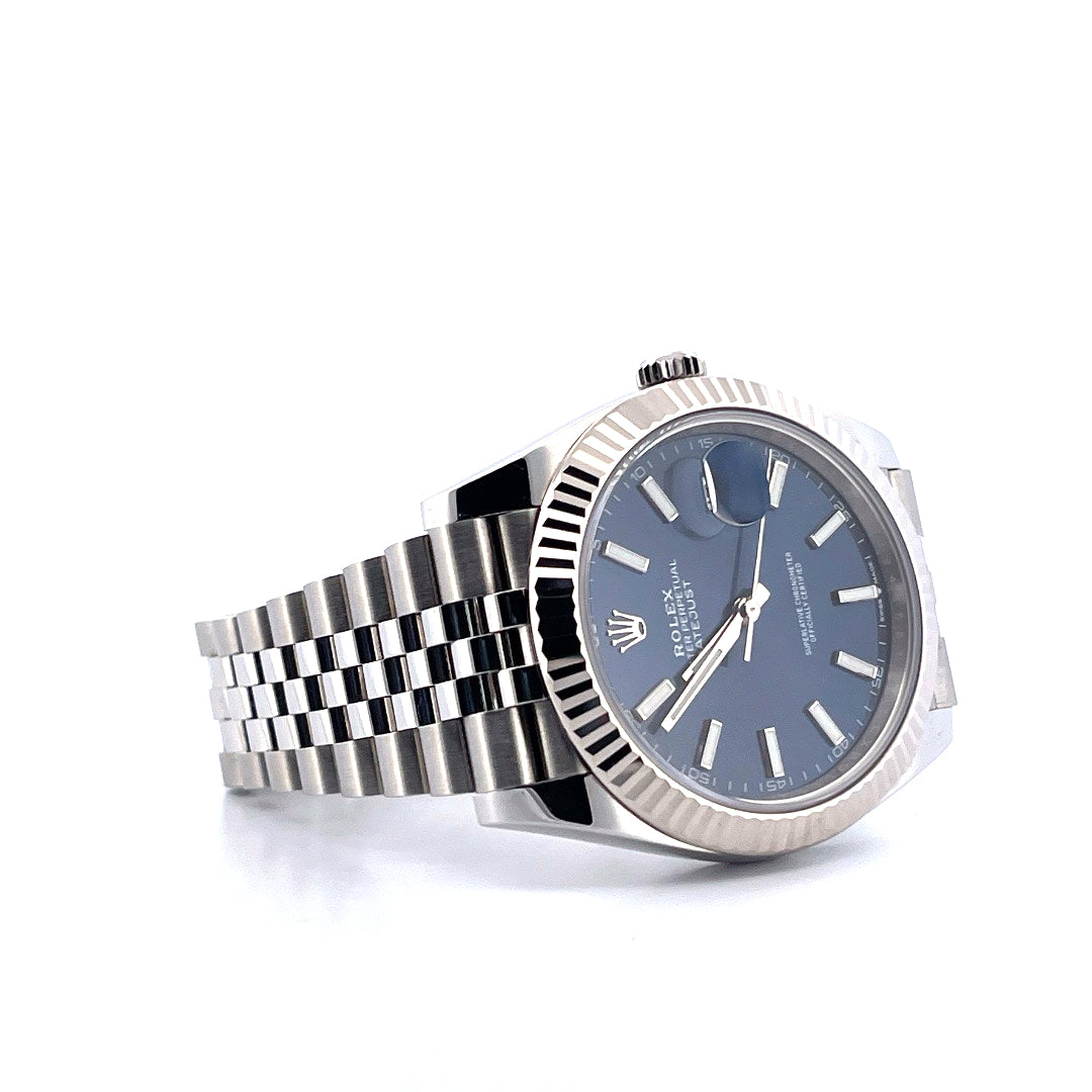 Datejust 41 / Blaues Zifferblatt / Jubilee Band / Weißgold Lünette (2022) - Juwelier Spliedt