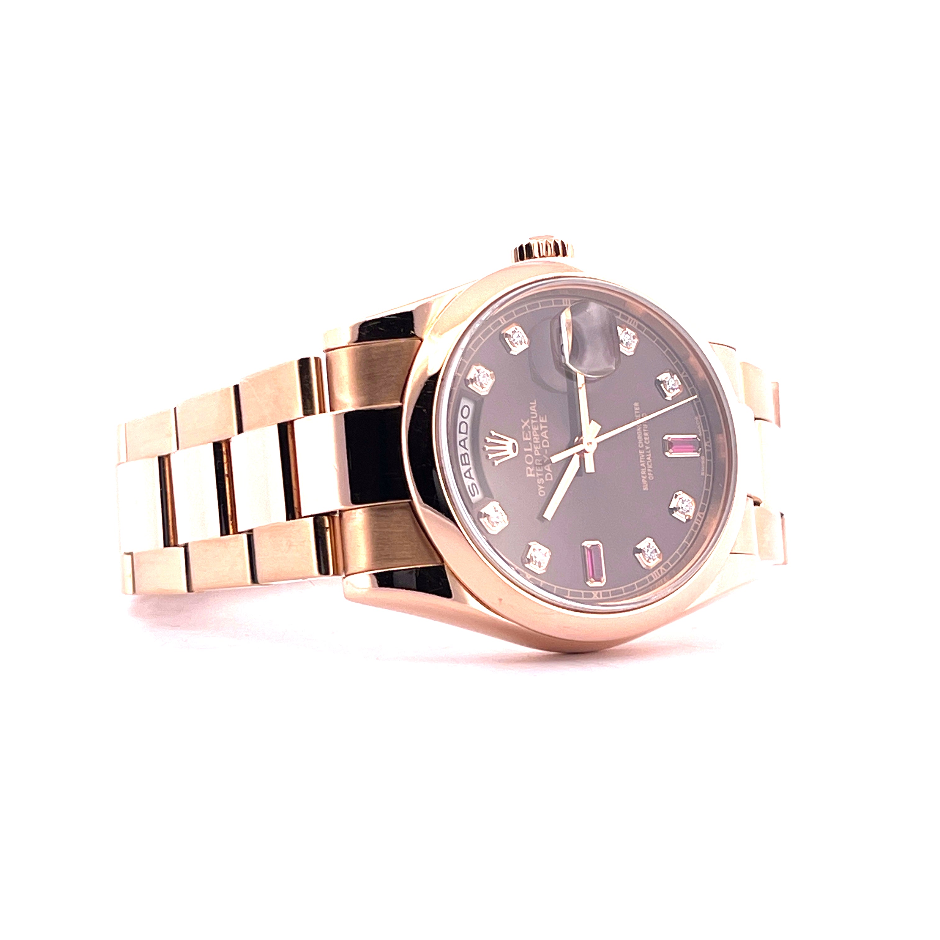 Day-Date 36 Ruby Roségold Chocolate dial (Full-Set) -2002-