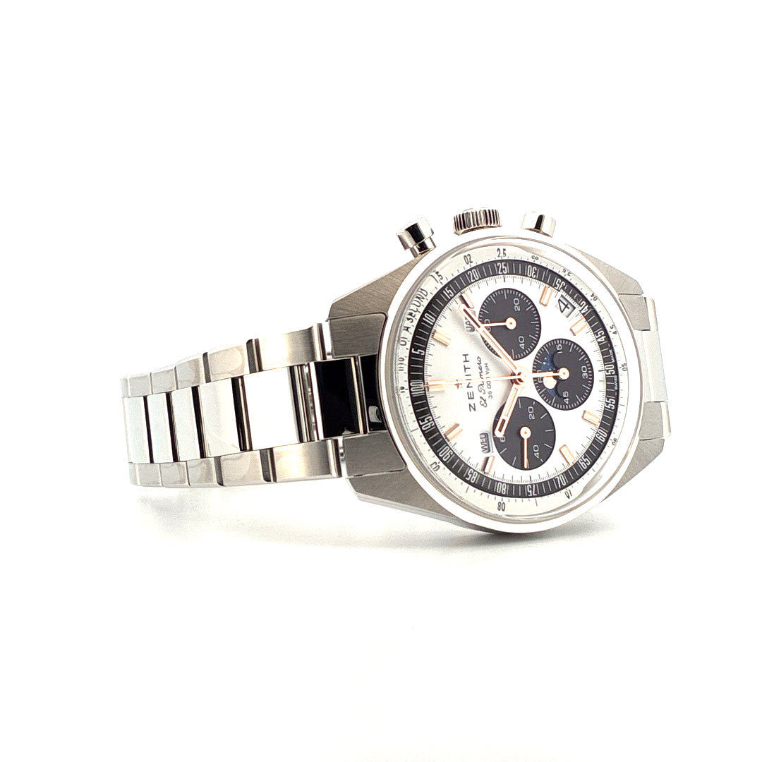 Zenith Chronomaster Original Triple Calendar 38mm Stahlarmband mit weißem Zifferblatt
