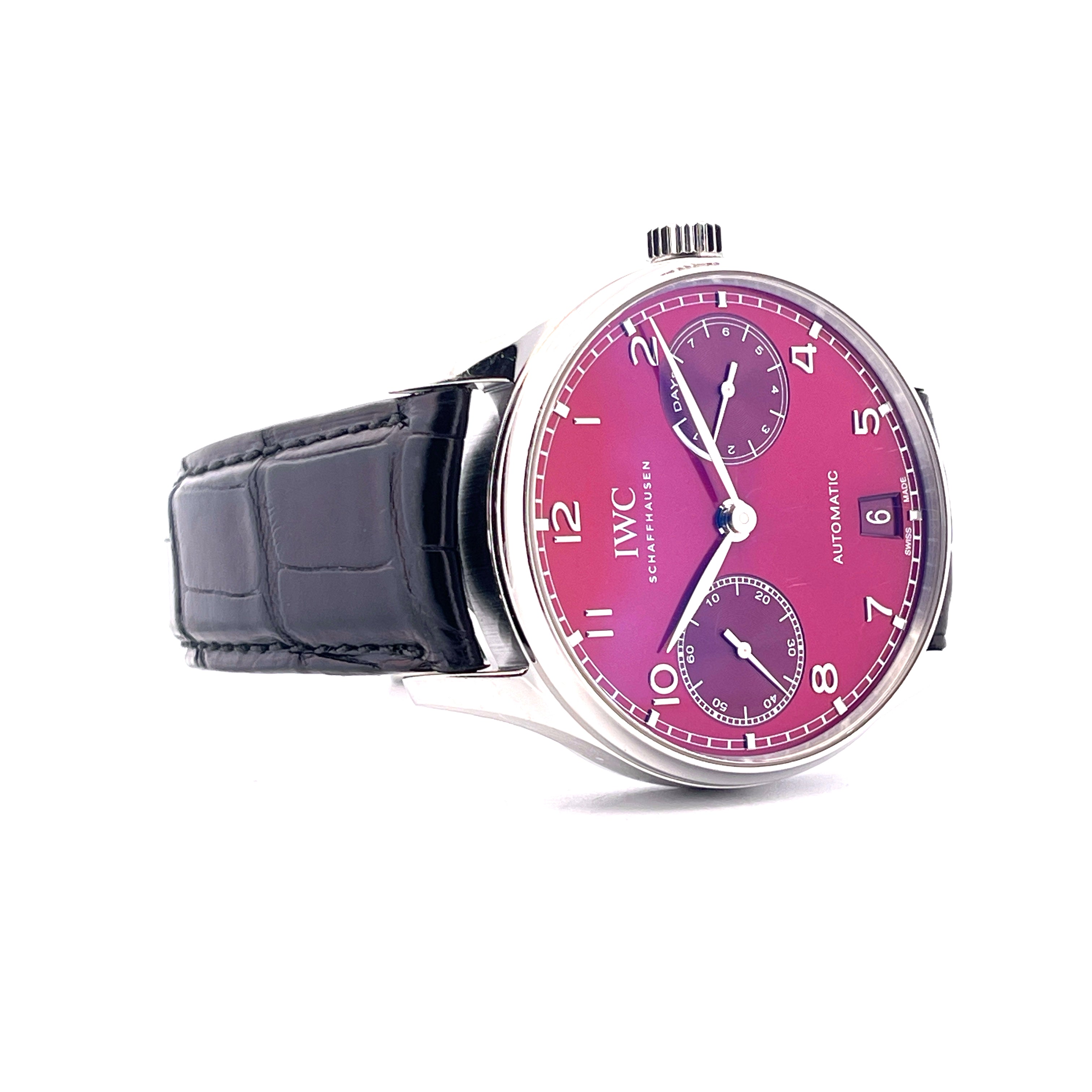 Portugieser Automatik / Red Dial / Leather Strap / Folding Clasp