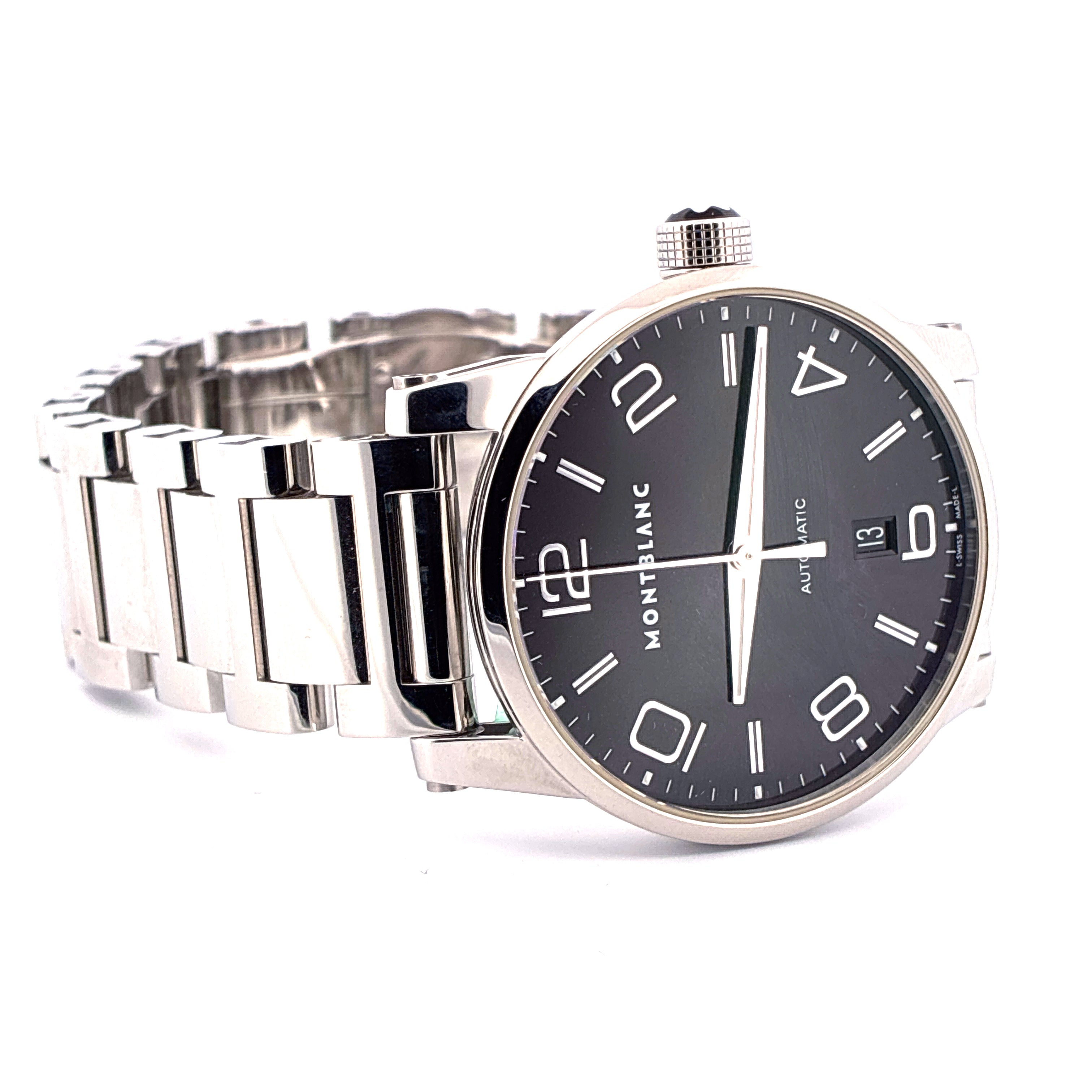 Montblanc Timewalker 39 mm Edelstahl mit schwarzem Zifferblatt und Automatikwerk