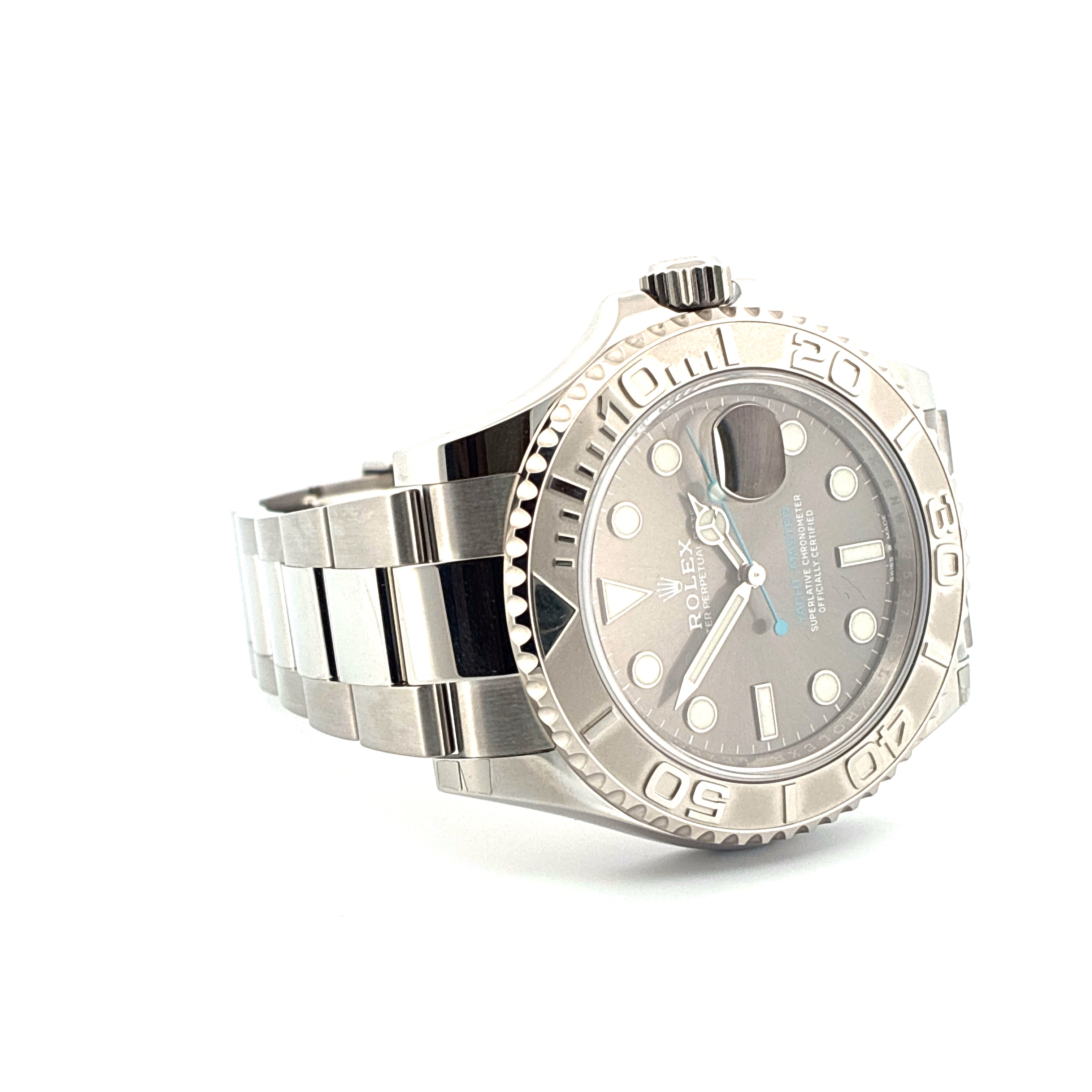 Rolex Yacht-Master 40 mit Rhodium Zifferblatt, Edelstahlgehäuse und -armband in guter Gebrauchter Zustand