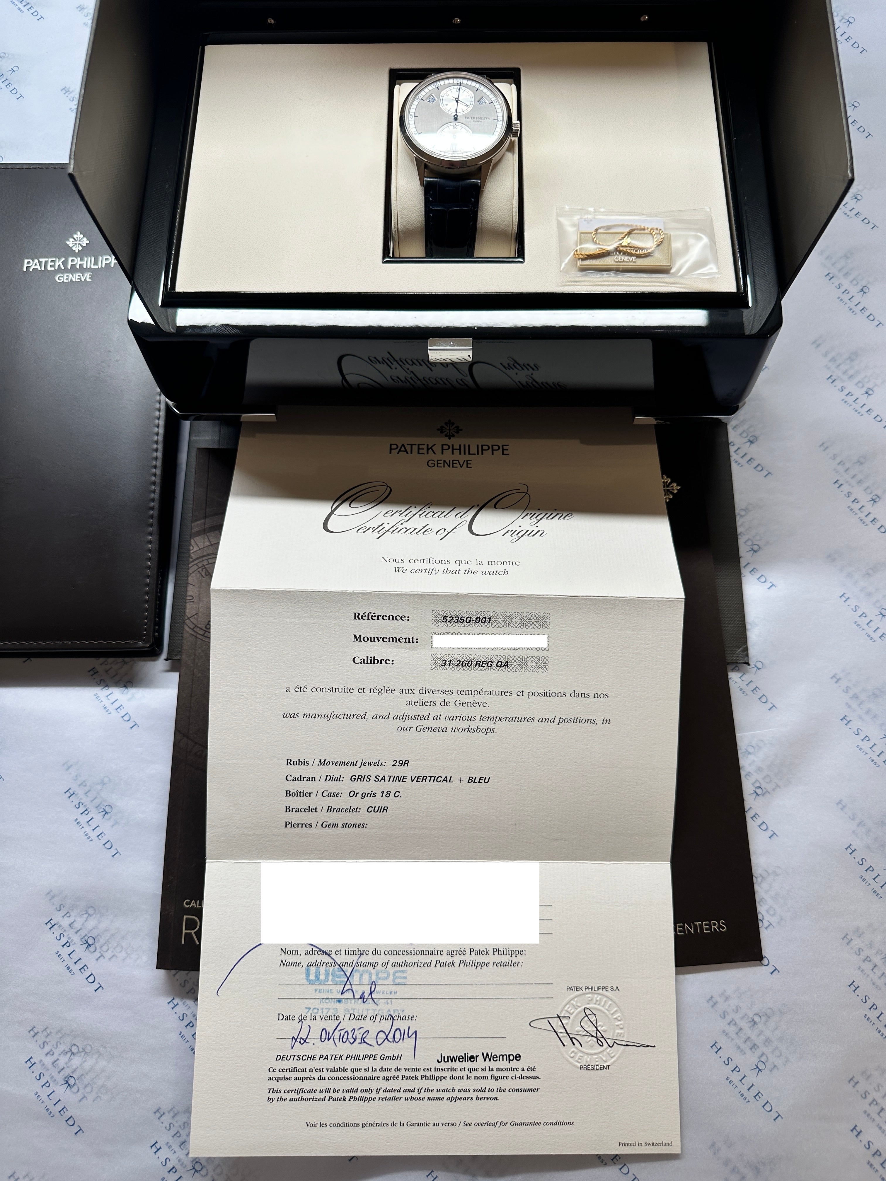 Patek Philippe Regulator Annual Calendar (Full Set) -2014-
