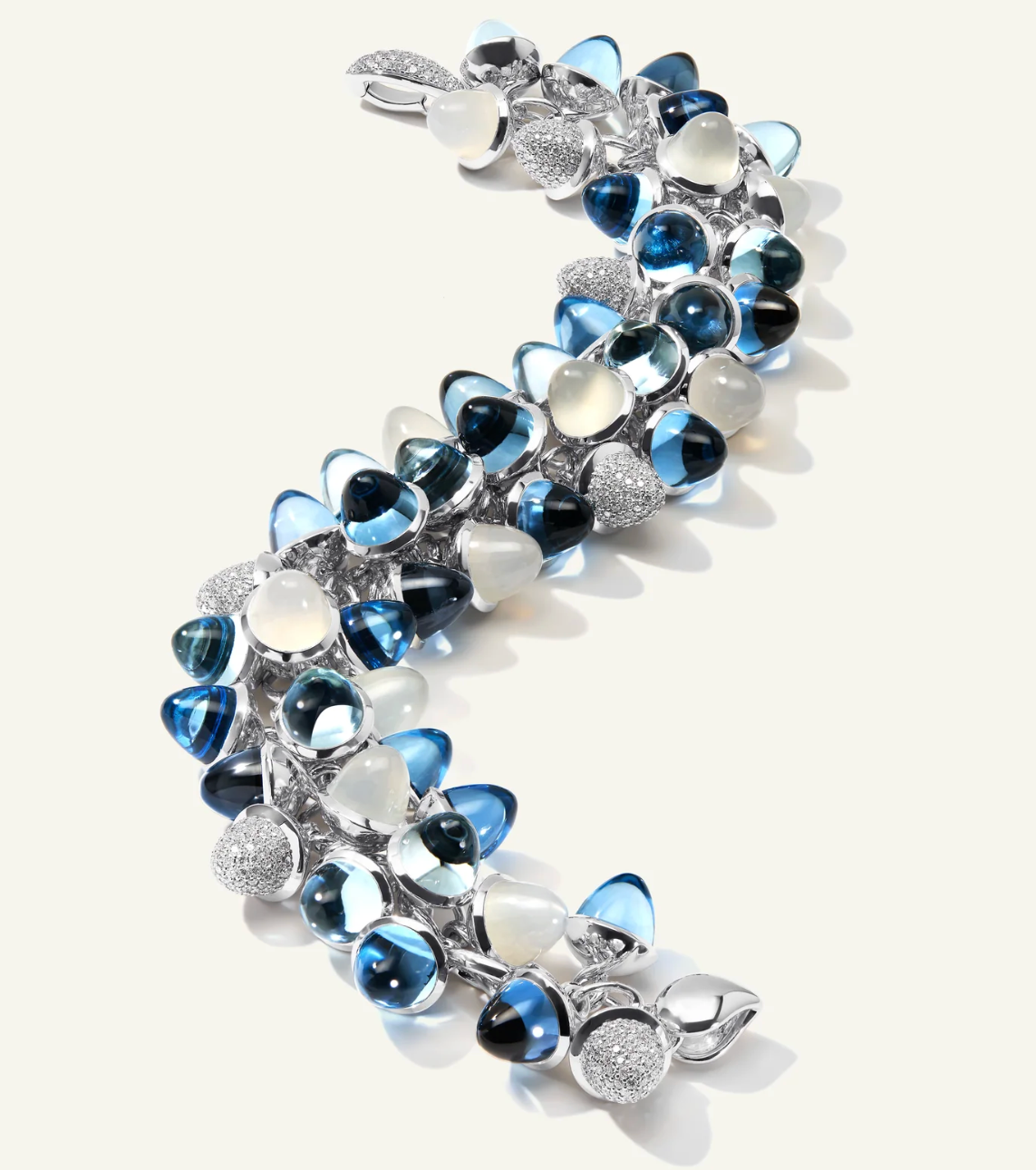 Armband Mikado Flamenco "Ocean" Weißgold