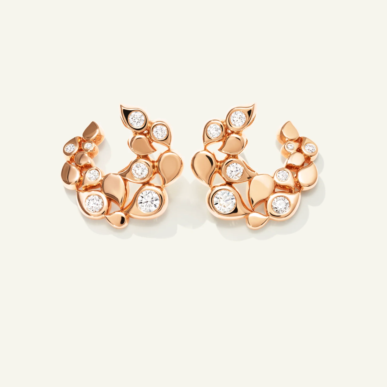 Ohrringe Snowflake Roségold mit Diamanten