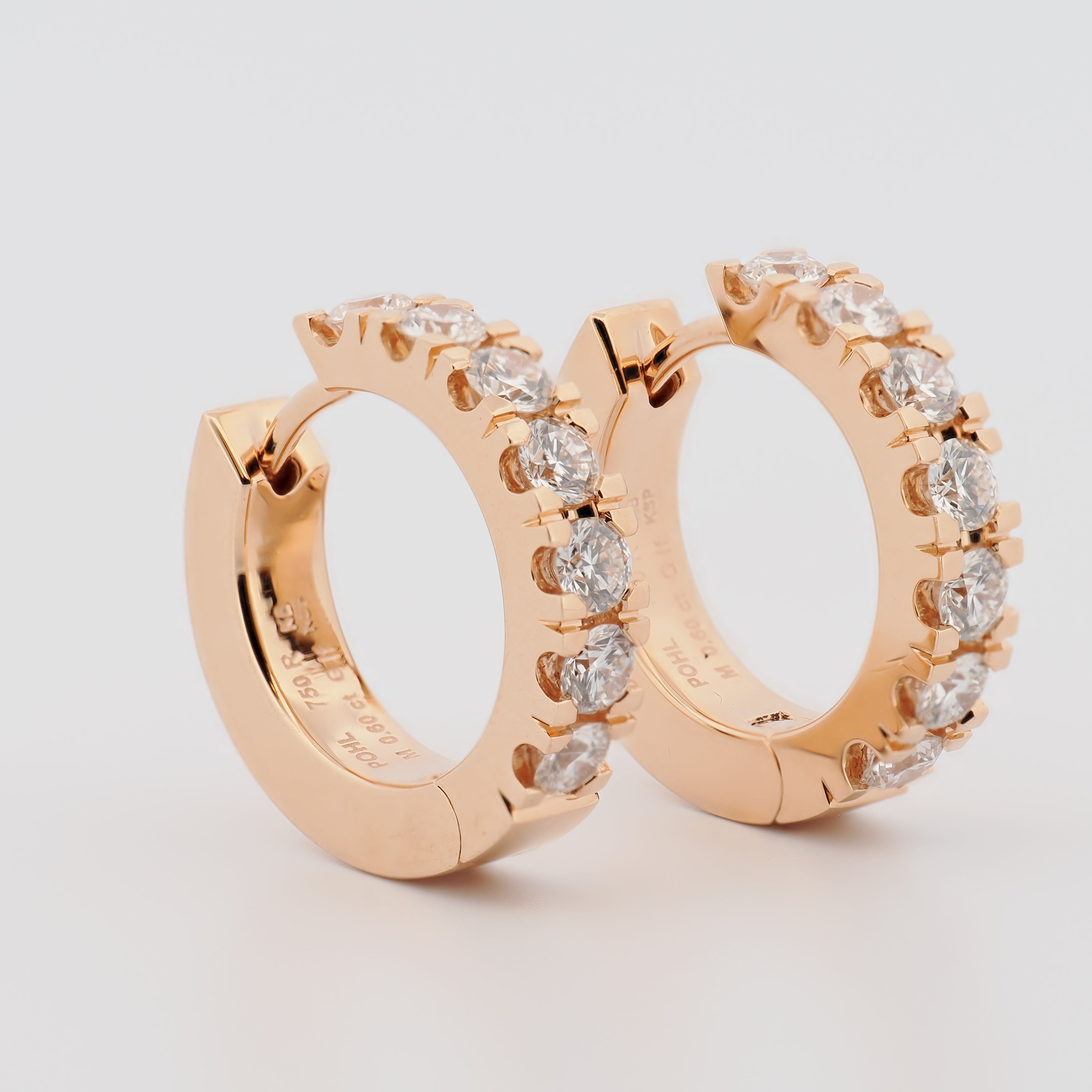 Creolen M mit Brillanten in Roségold