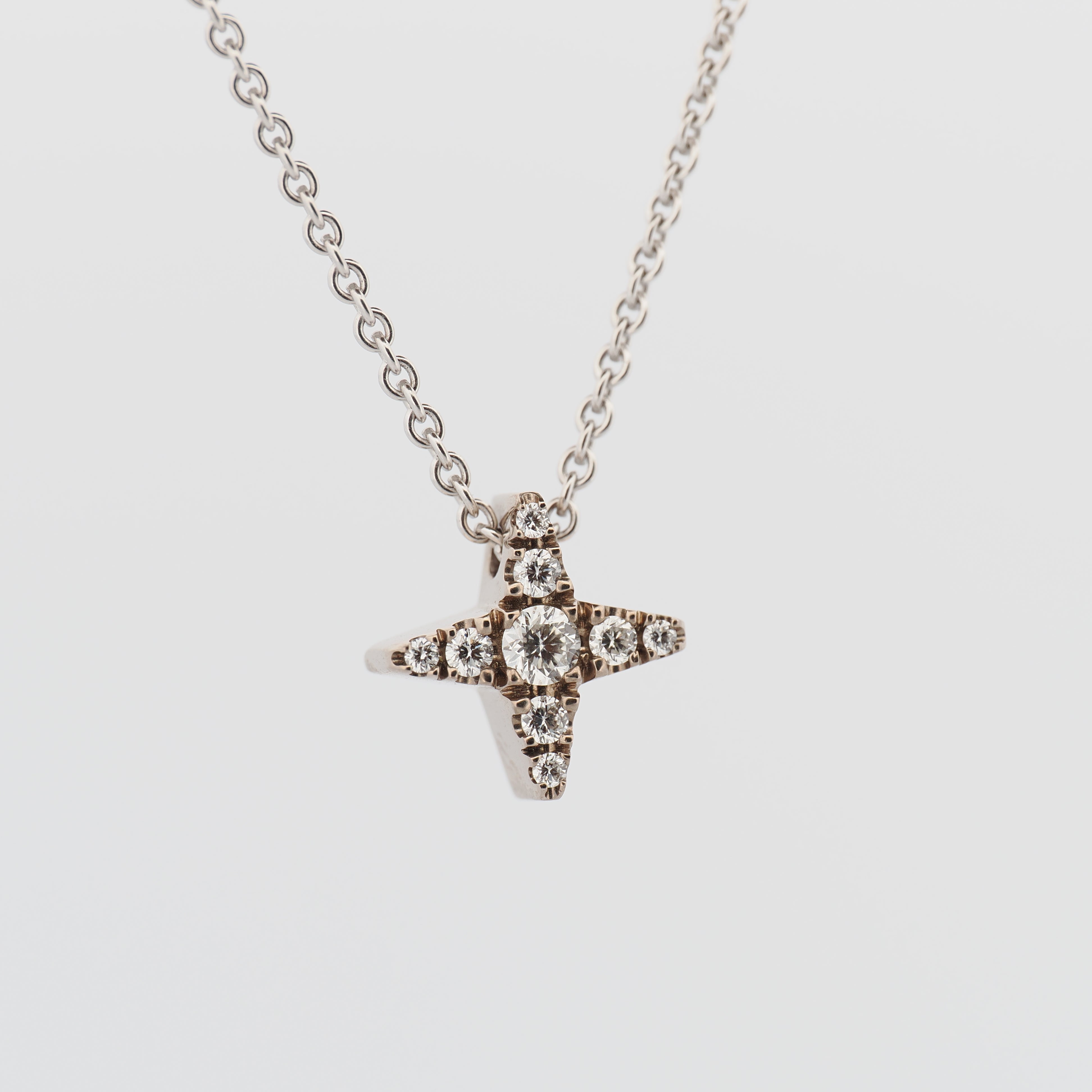 Collier Star S Weißgold mit Brillanten
