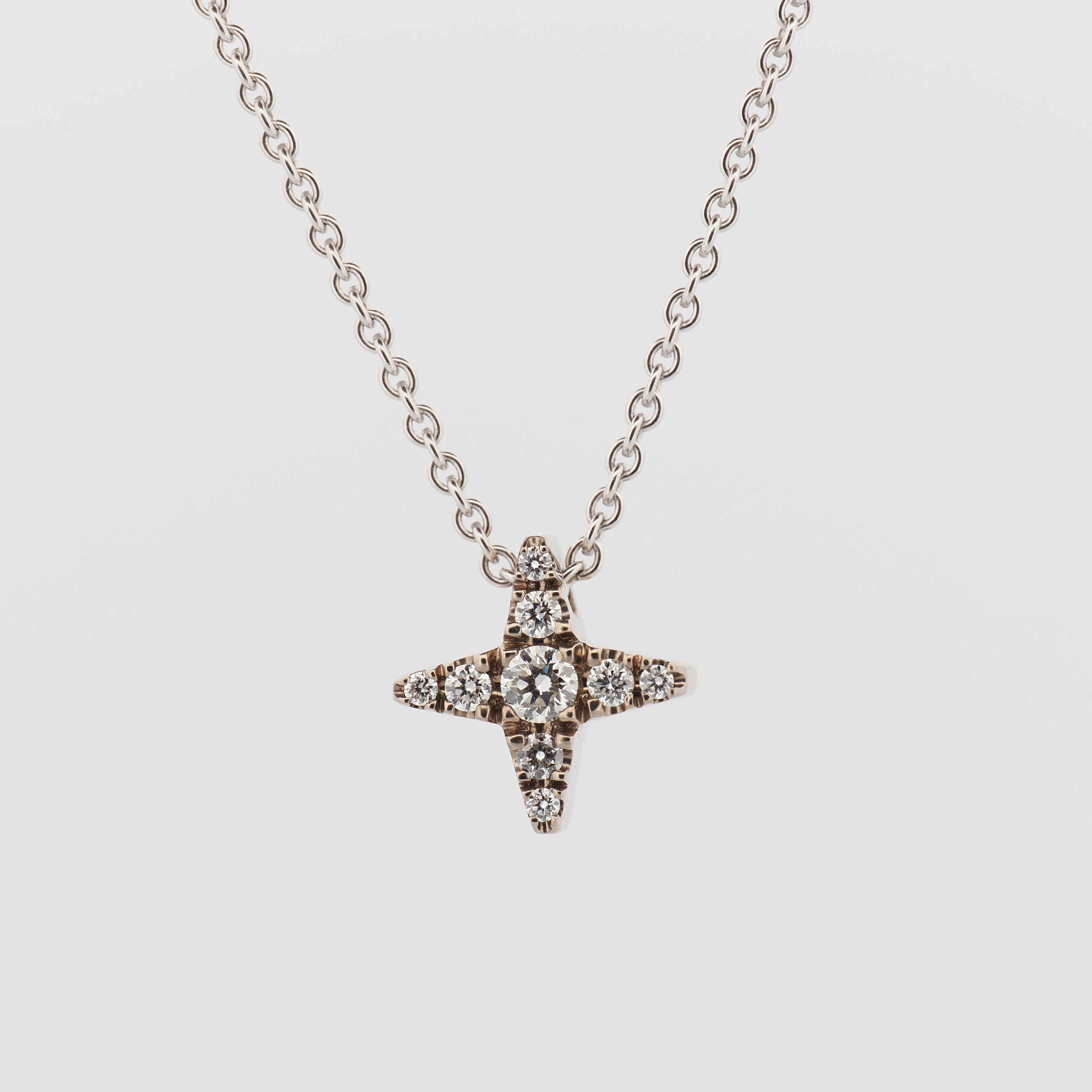 Collier Star S Weißgold mit Brillanten