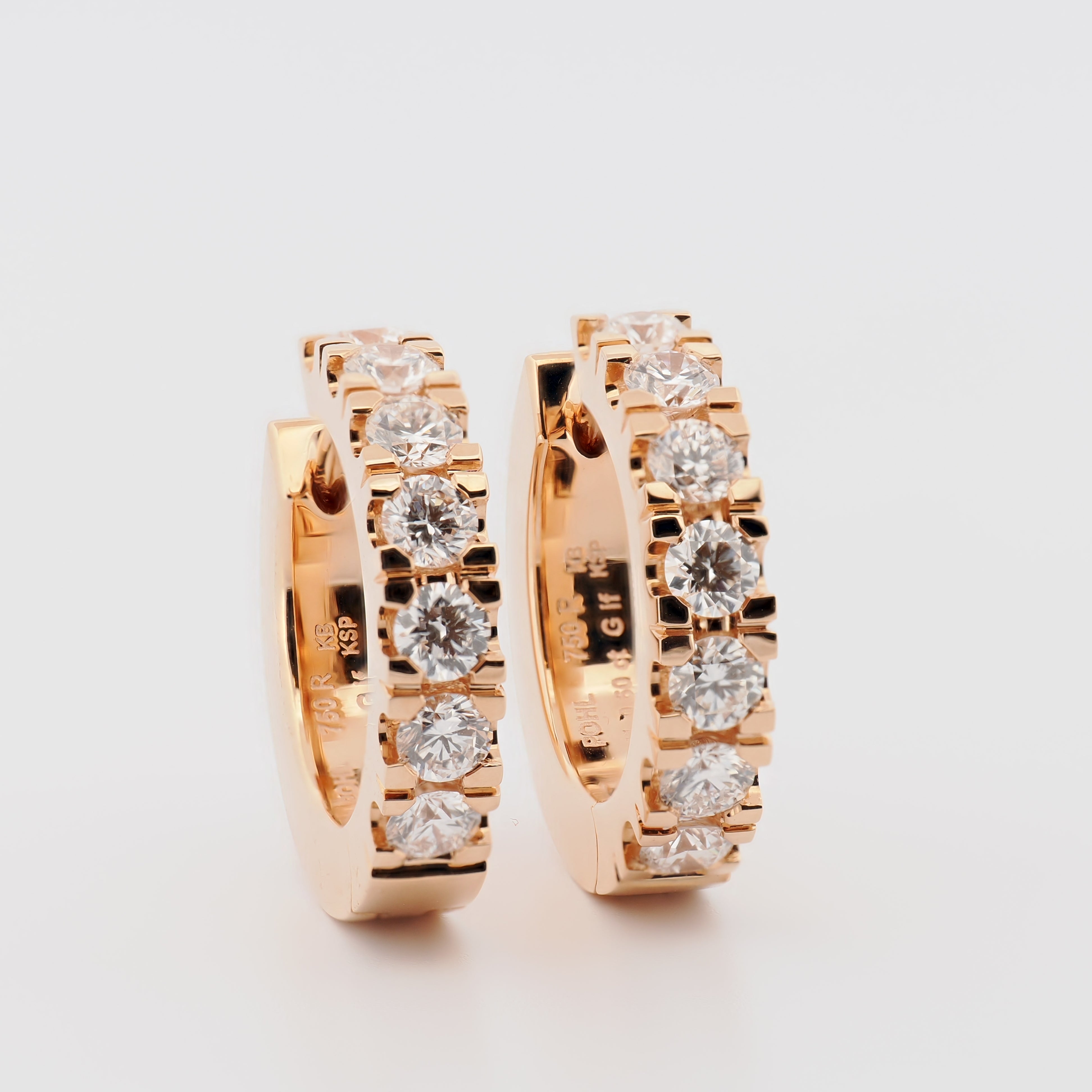 Creolen M mit Brillanten in Roségold