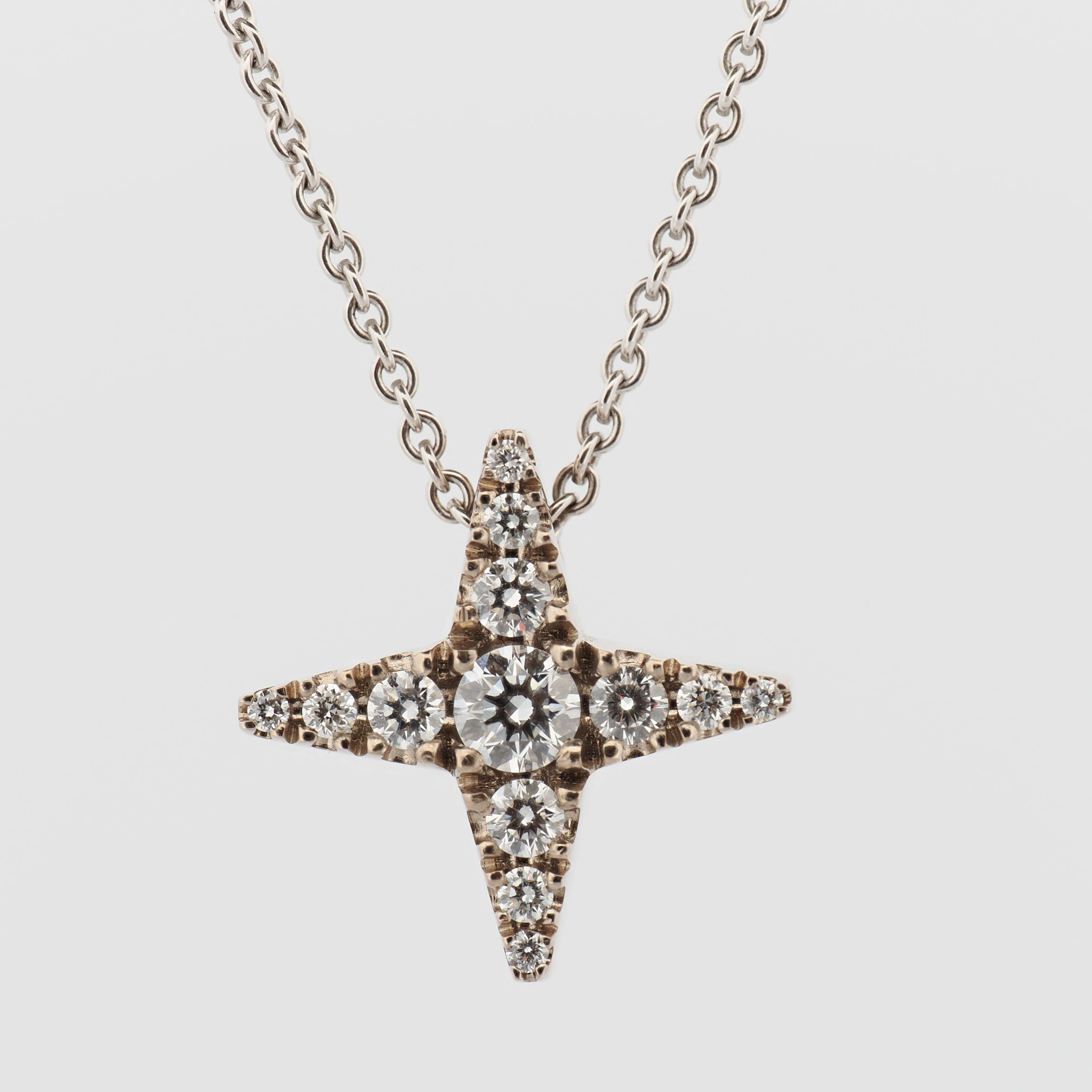 Collier Star M Weißgold mit Brillanten