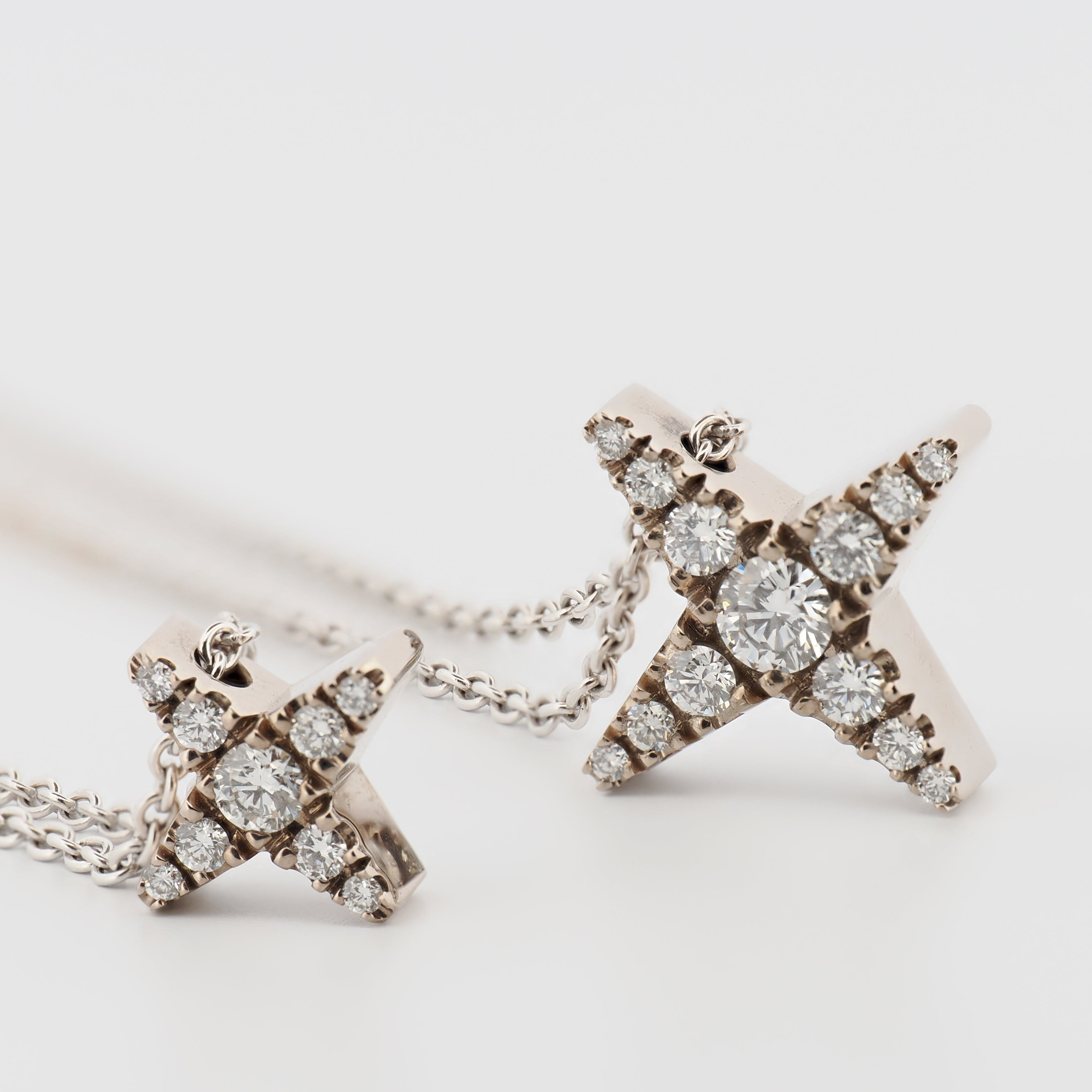 Collier Star M Weißgold mit Brillanten