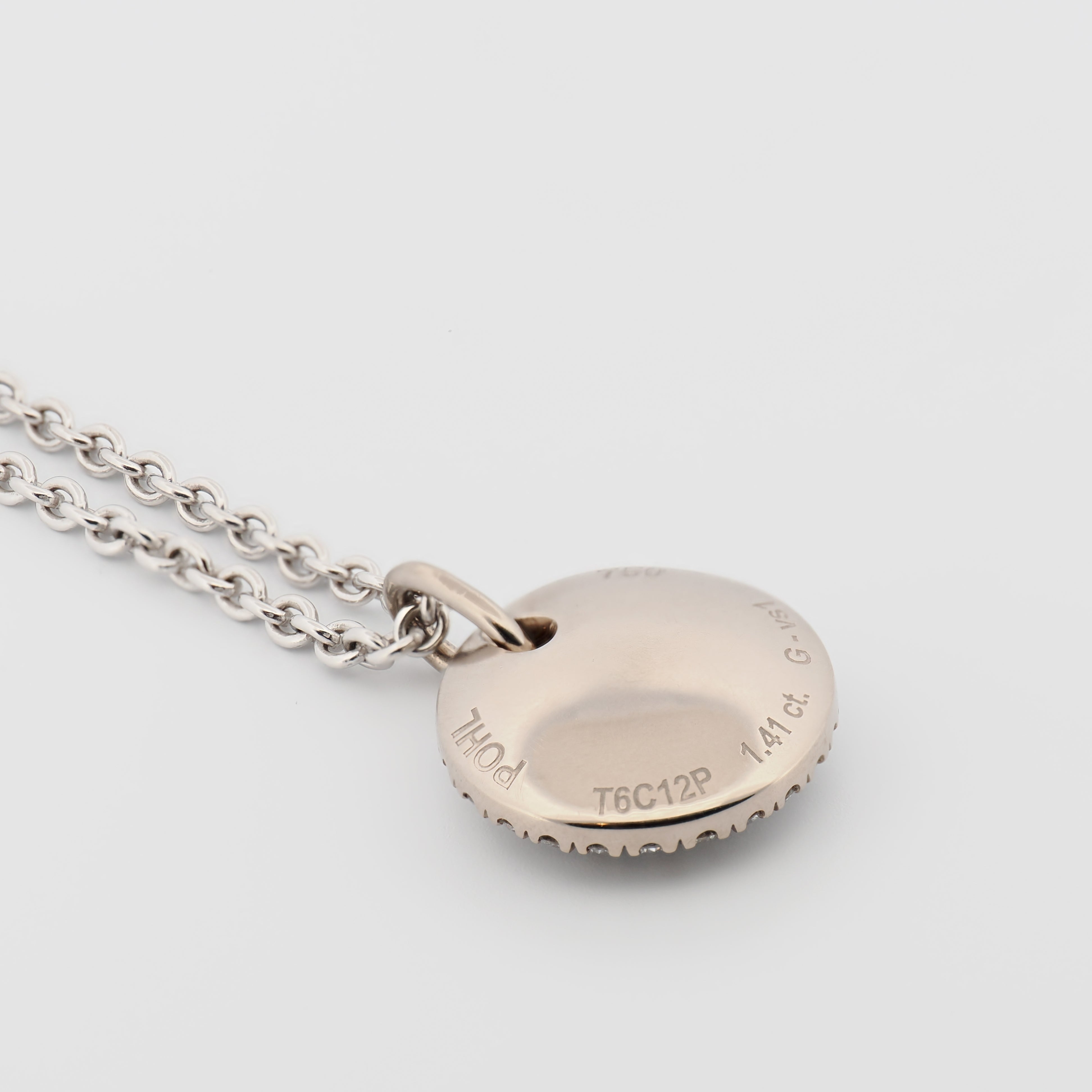 Collier mit Anhänger in Weißgold und Brillanten