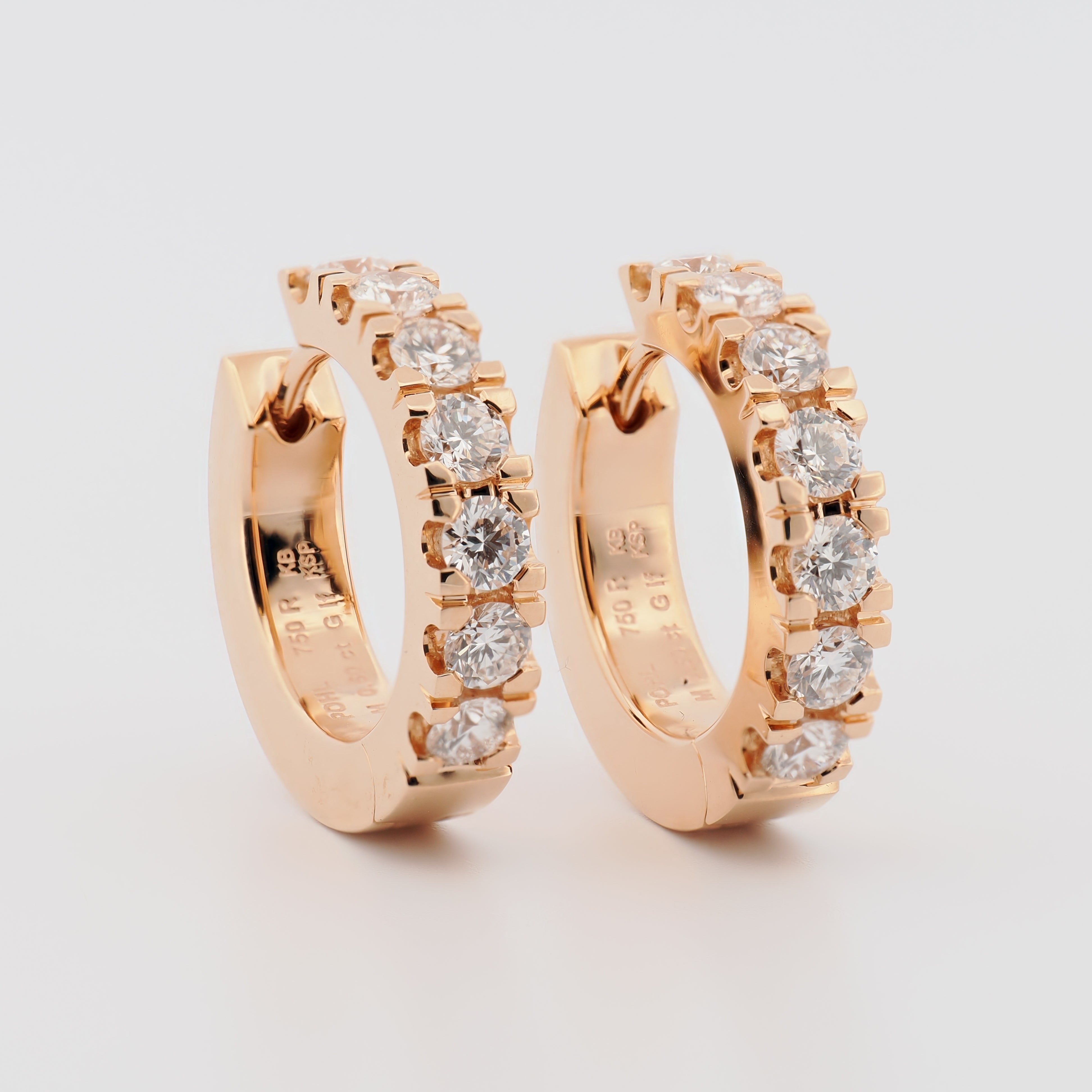 Creolen M mit Brillanten in Roségold