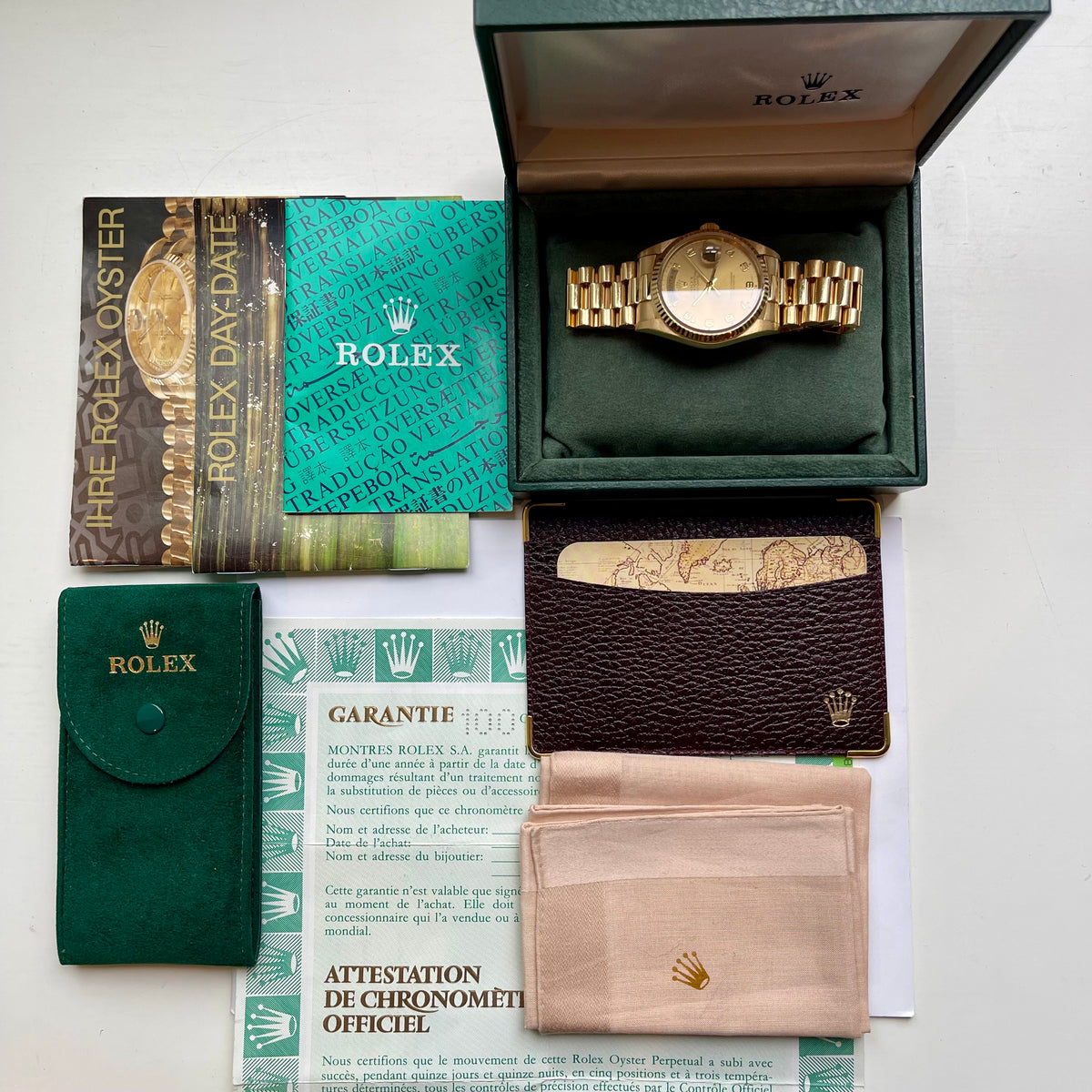 Day-Date with German weekday display / very good condition / Rolex papers / 1997