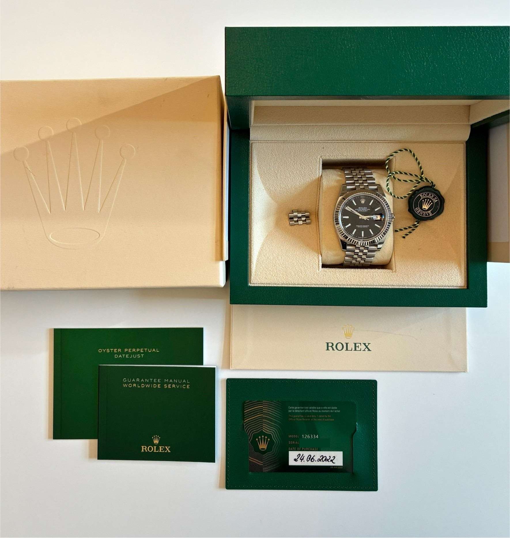 Datejust 41 schwarz Jubilée Stahl/Weißgold (2022)