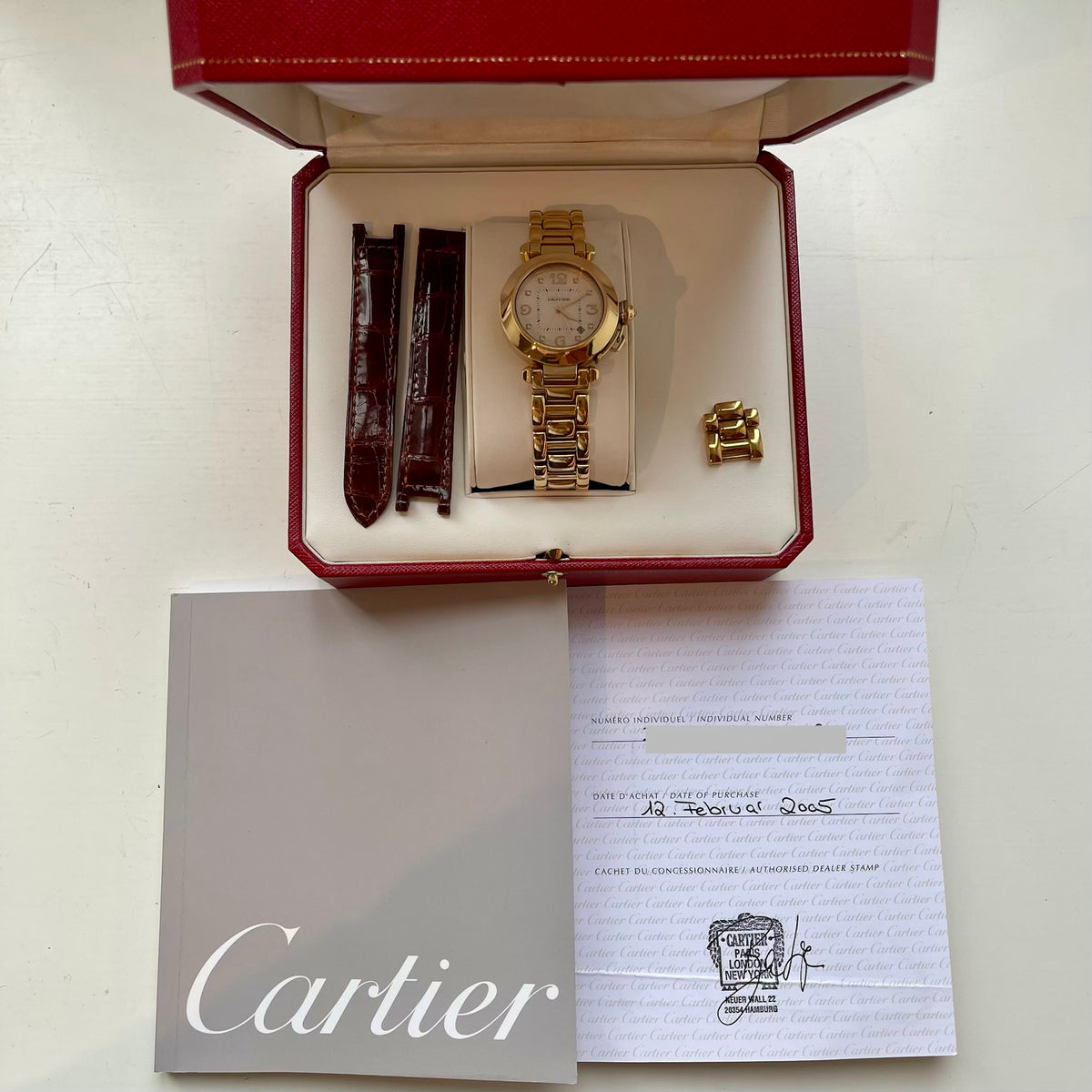 Pasha 18k Yellowgold / diamond crown full set / very good condt. / 2005