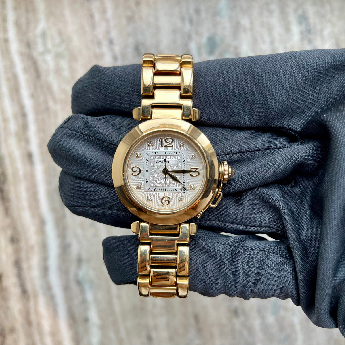 Pasha 18k Yellowgold / diamond crown full set / very good condt. / 2005