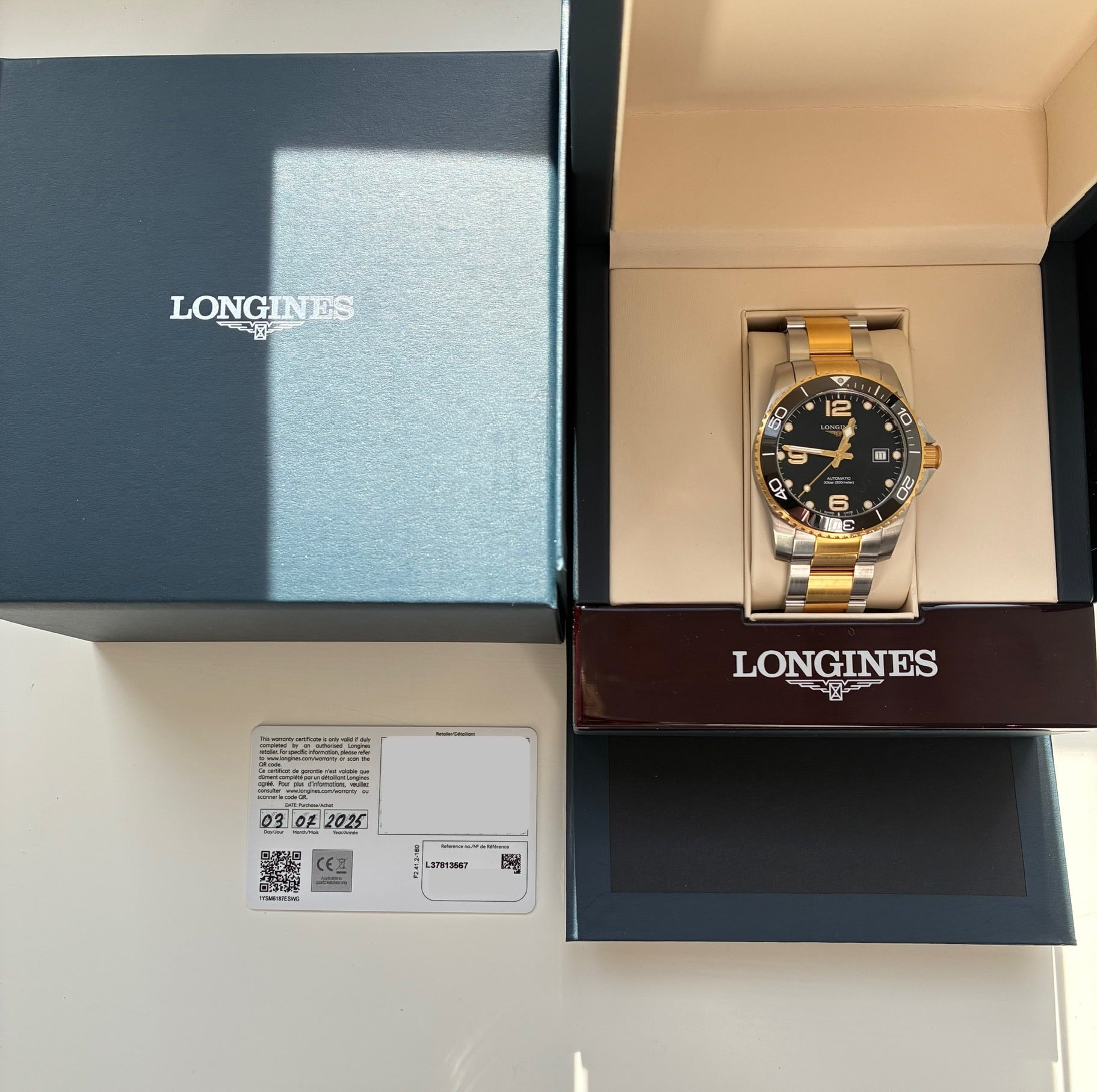 Longines Hydroconquest Stahl mit PVD-Gelbgold - ungetragen (2025)