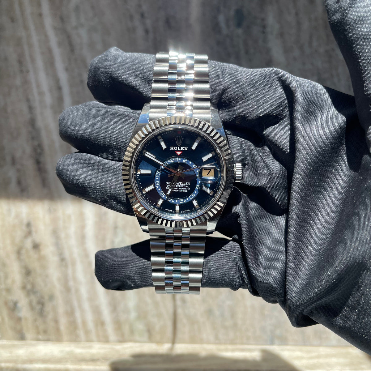 Sky-Dweller Edelstahl / Blaues Zifferblatt / Jubilee (2022) - Juwelier Spliedt