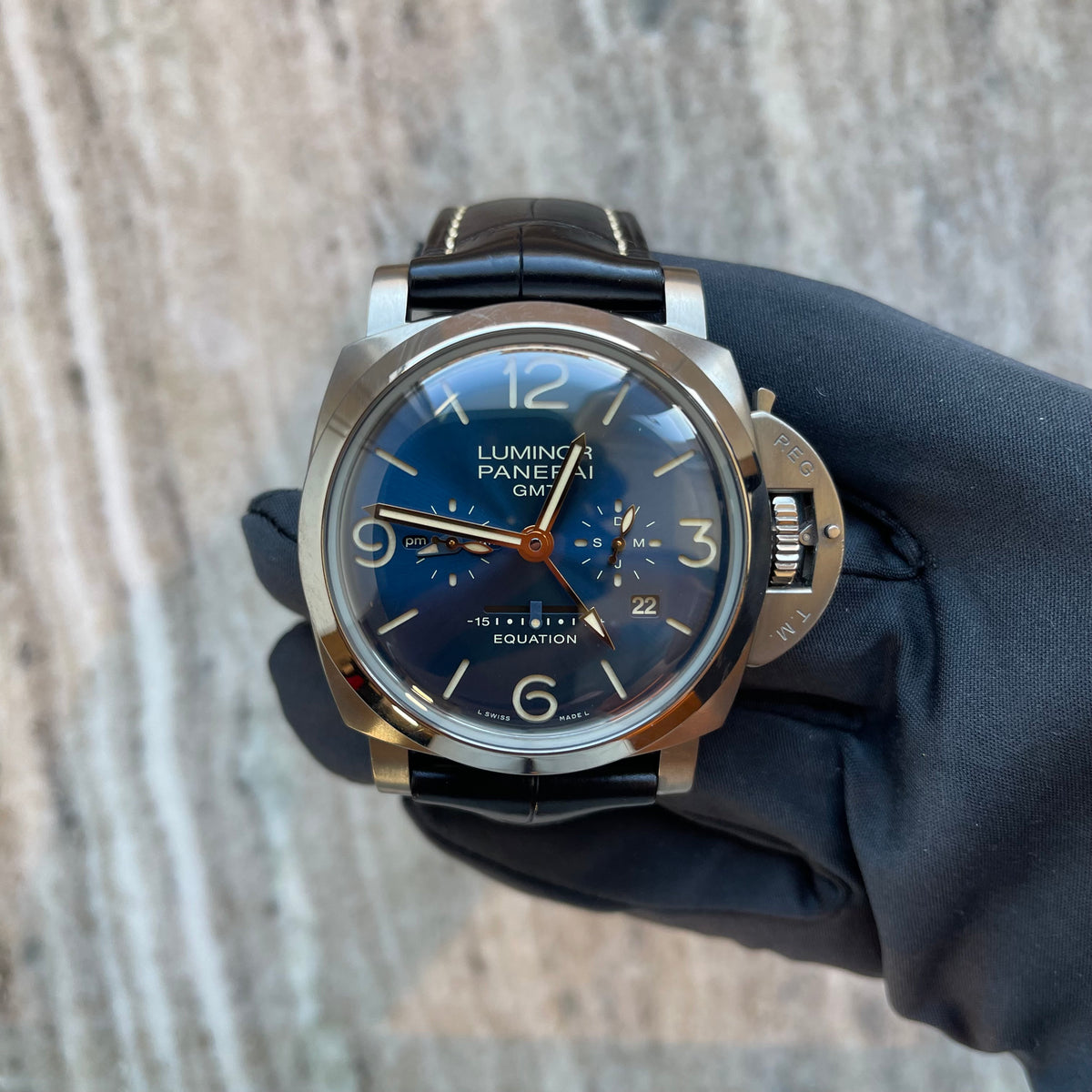 Luminor Equation Of Time GMT / Titan / Blue Sandwich Dial / 8 years warranty (2021) - Juwelier Spliedt