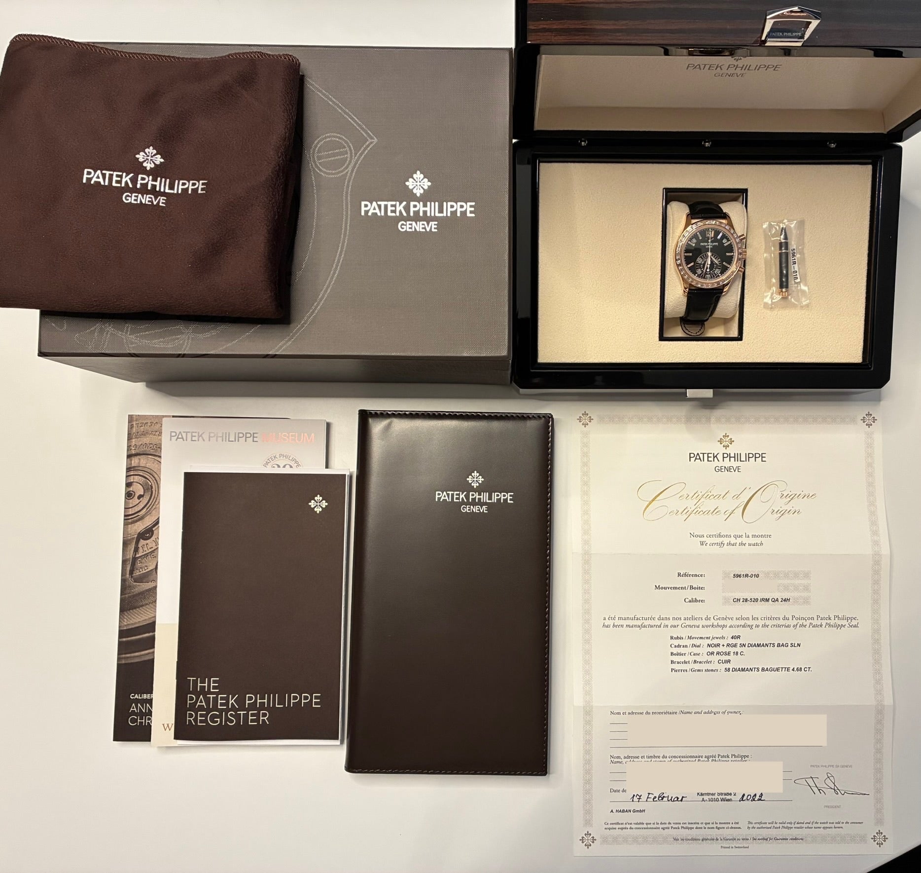 Patek Philippe Jahreskalender 5961R-010 Roségold mit Papieren und Box