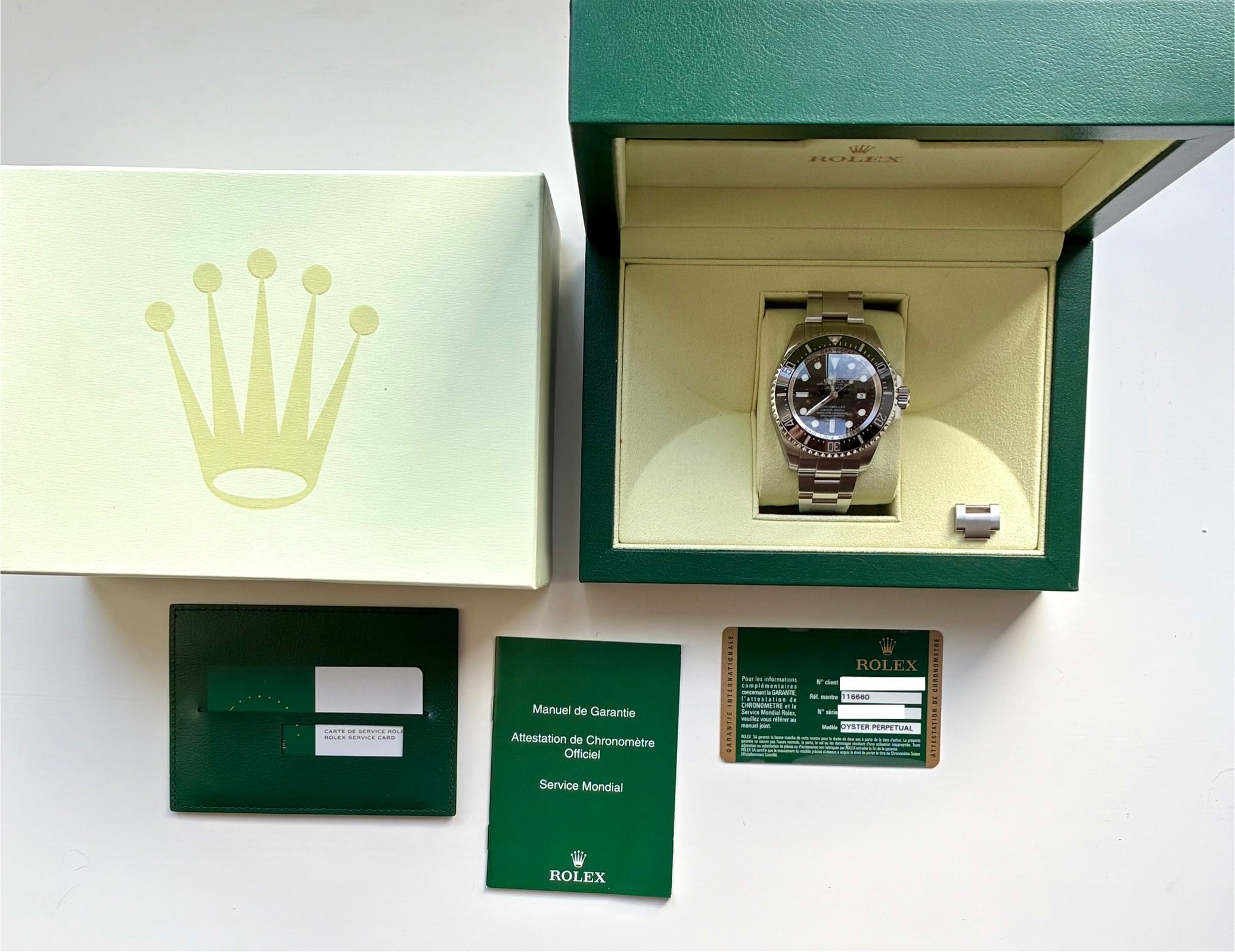 Rolex Sea-Dweller Deepsea in Stahl mit schwarzem Zifferblatt und originaler Box und Papieren