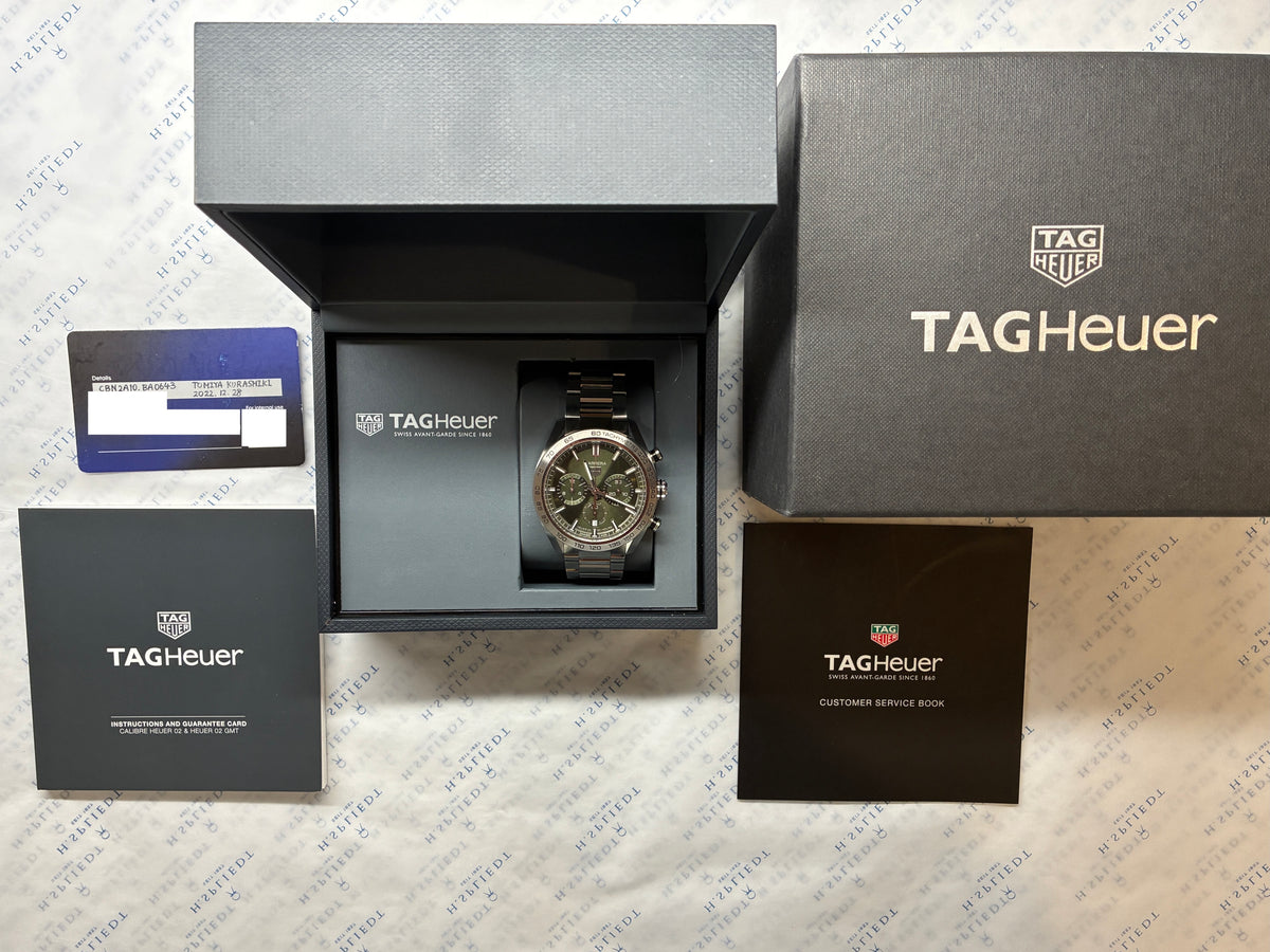 Carrera / Green Dial / Chronograph / Guarantee until 2026 / Full-Set / 2022