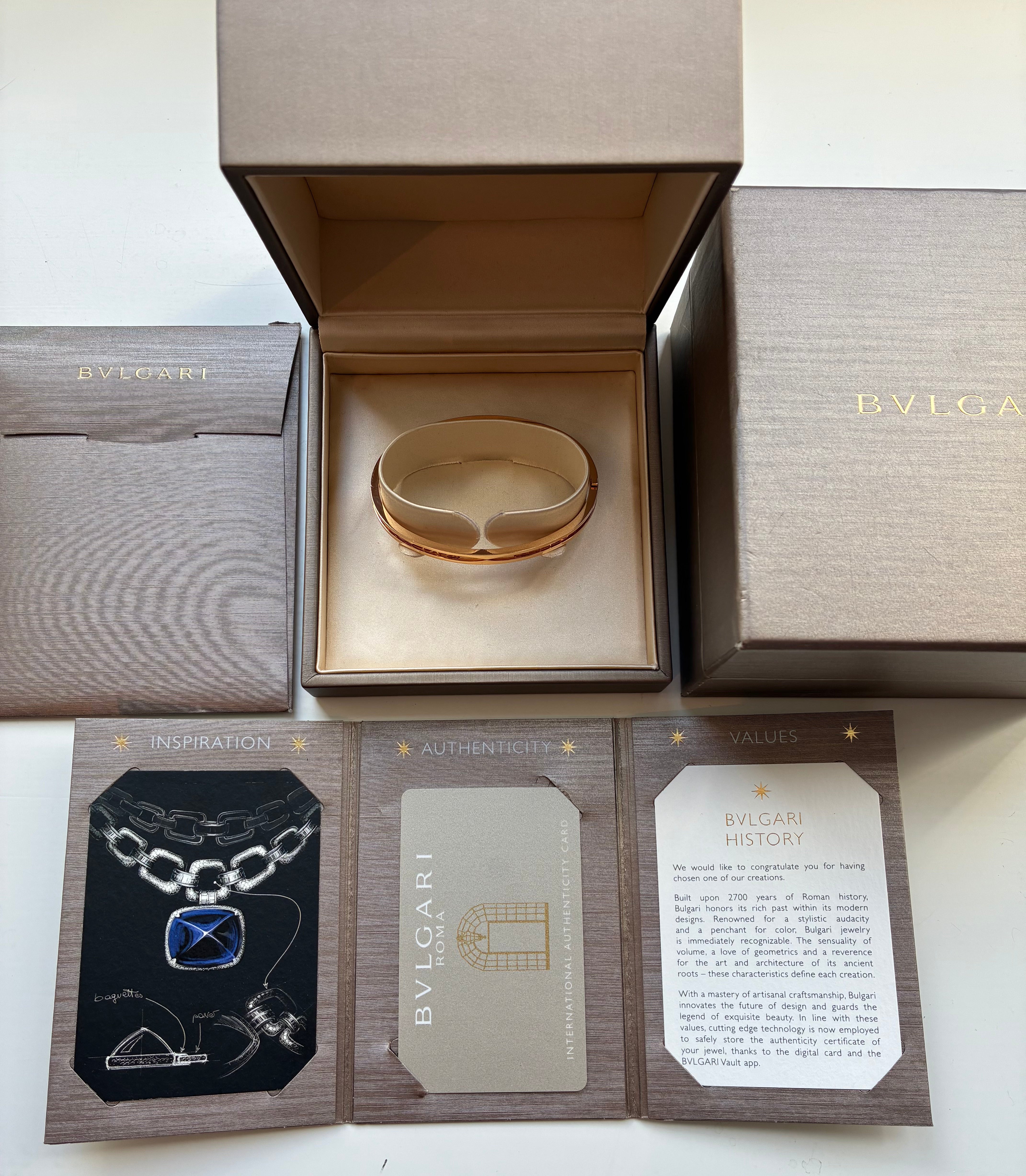 B.zero1 Armreif Roségold mit Bulgari Logo / S-M