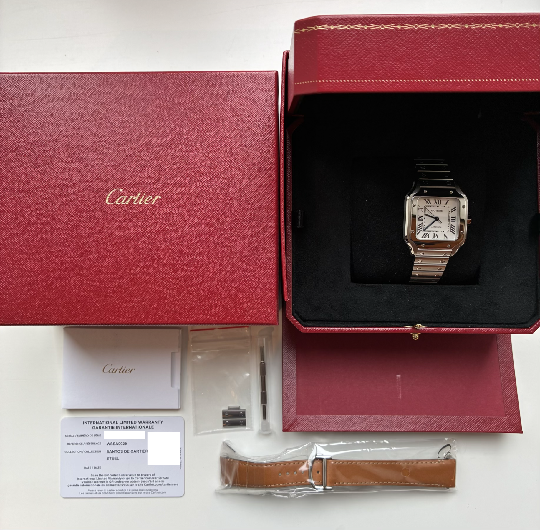 Santos de Cartier / Edelstahl 35mm / Ungetragen / 2. Armband / (2022)