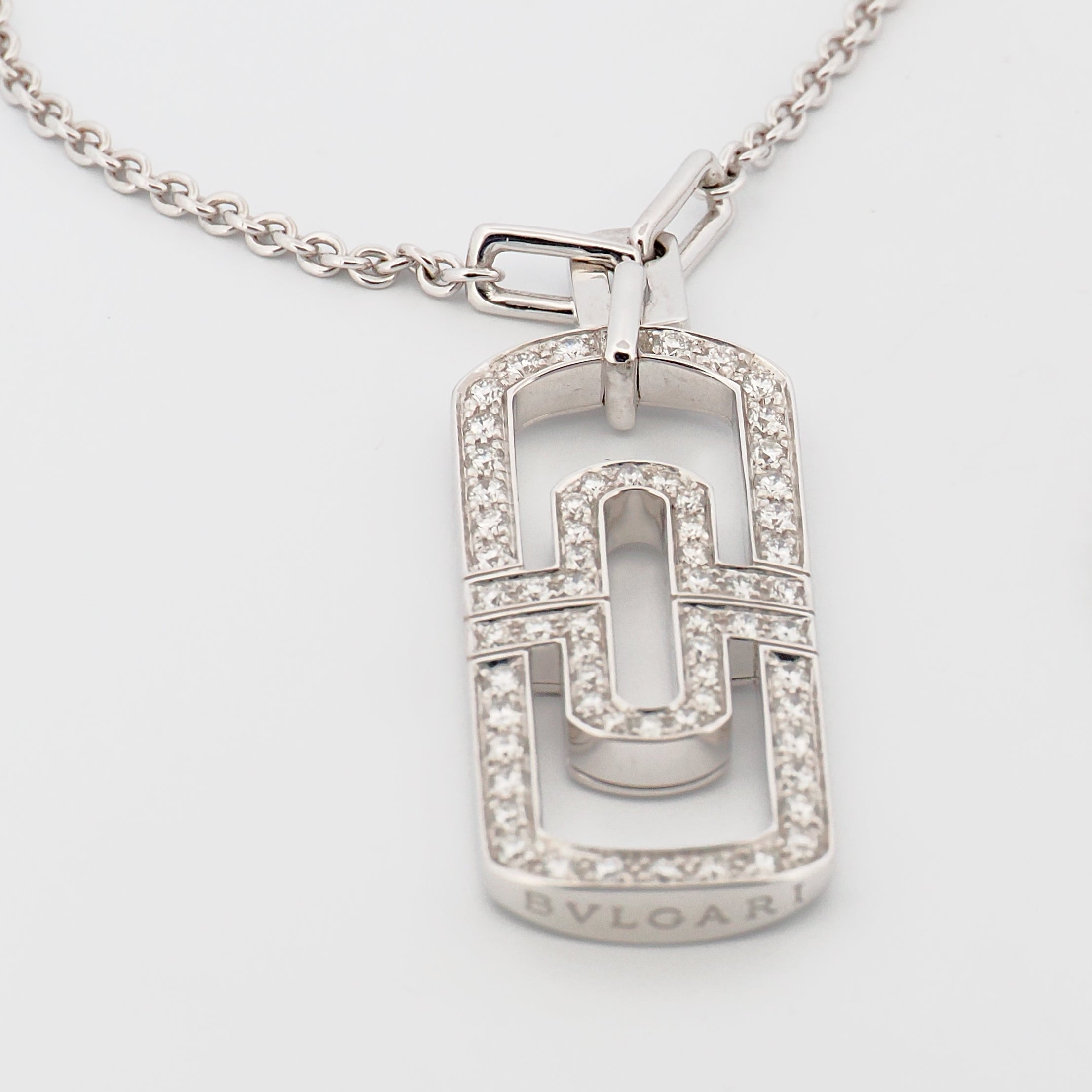 Parentesi Kette in 750 Weißgold und Diamanten