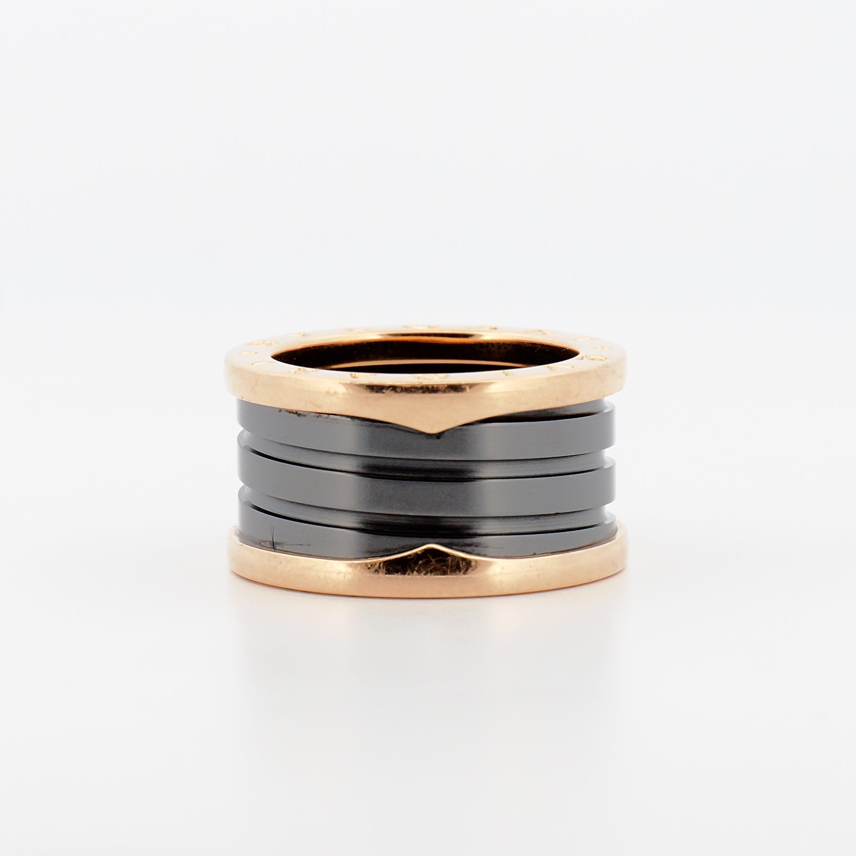 B.zero1 Ring - 18K Roségold mit Keramikspirale