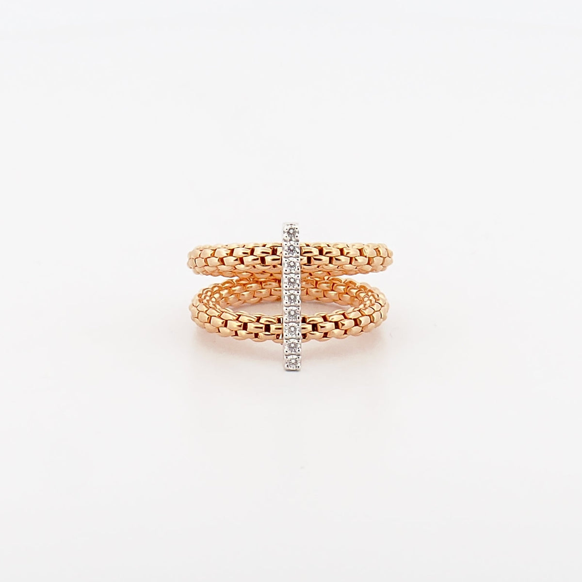 Flex’it-Ring aus 18-karätigem Gold mit doppeltem Mesh