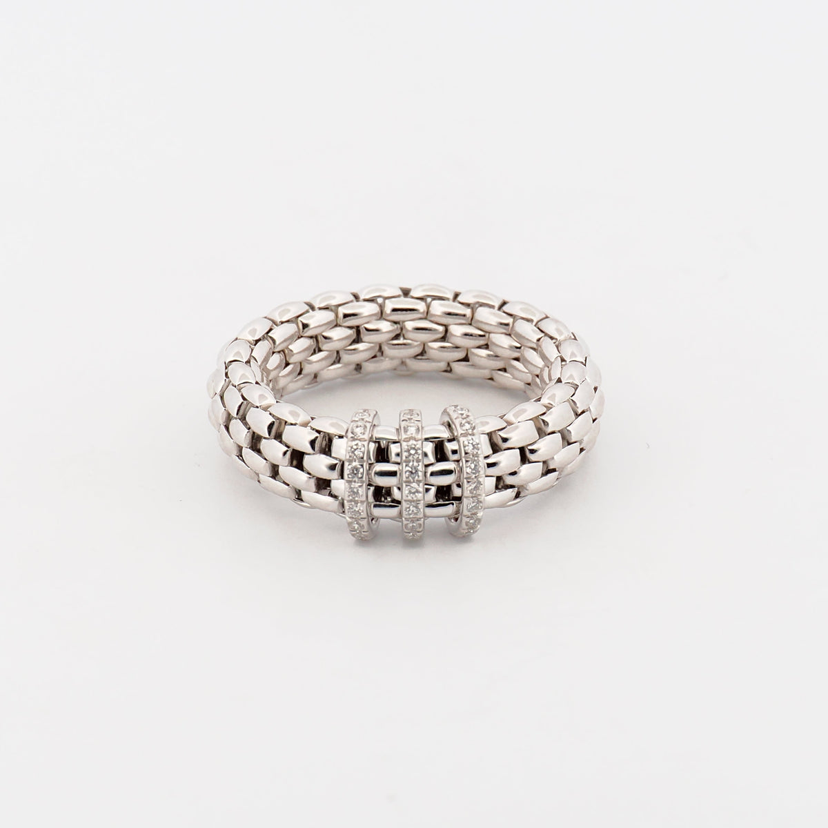 Flex’it-Ring aus 18 Karat Gold mit Diamant-Pavé