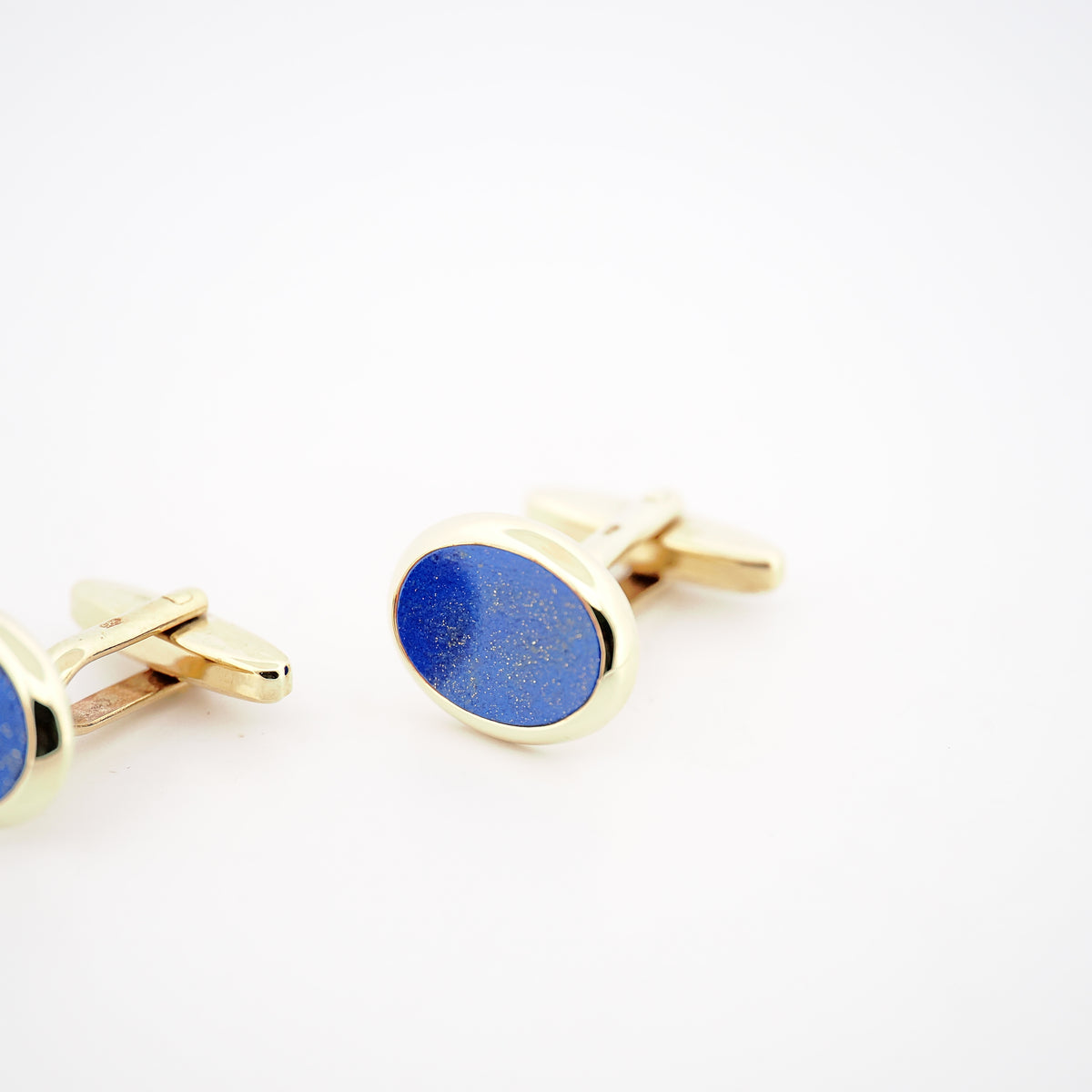 Vintage Manschettenknöpe in 14K Gelbgold und Lapislazuli