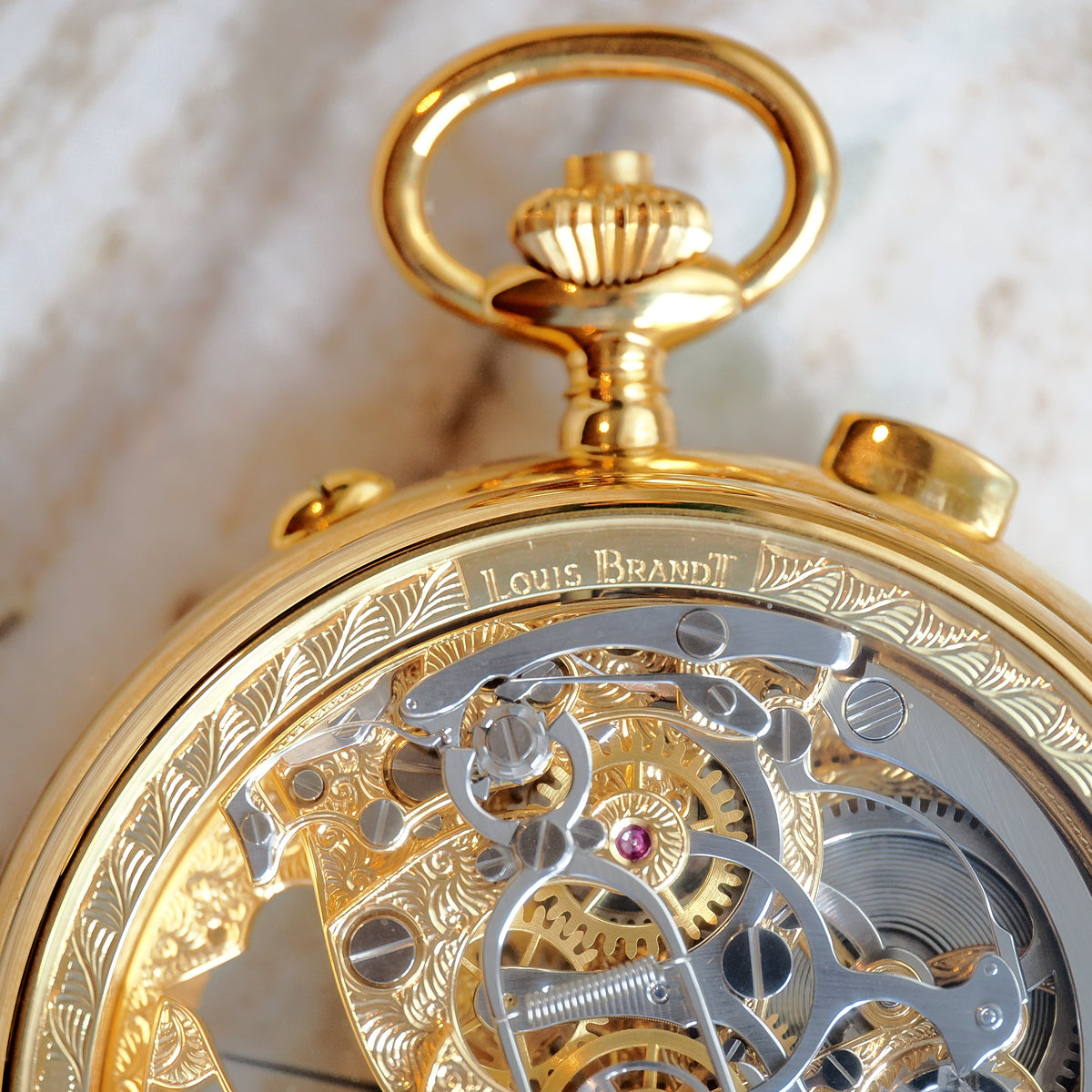 Louis Brandt Rattrapante Taschenuhr ca. 1984 Nr. 28/63