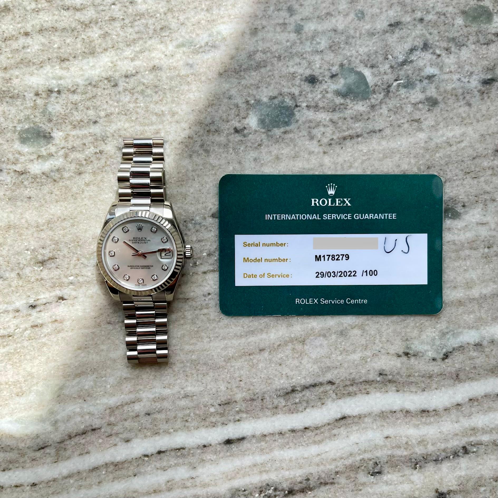 Datejust 31 Perlmutt Diamant Indizes (2016)