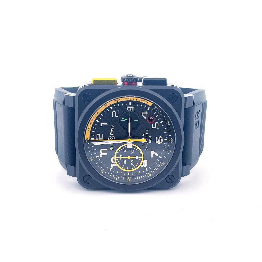 Bell & Ross BR 03-94 Chronograph Keramik mit schwarzem Zifferblatt und Kautschukarmband