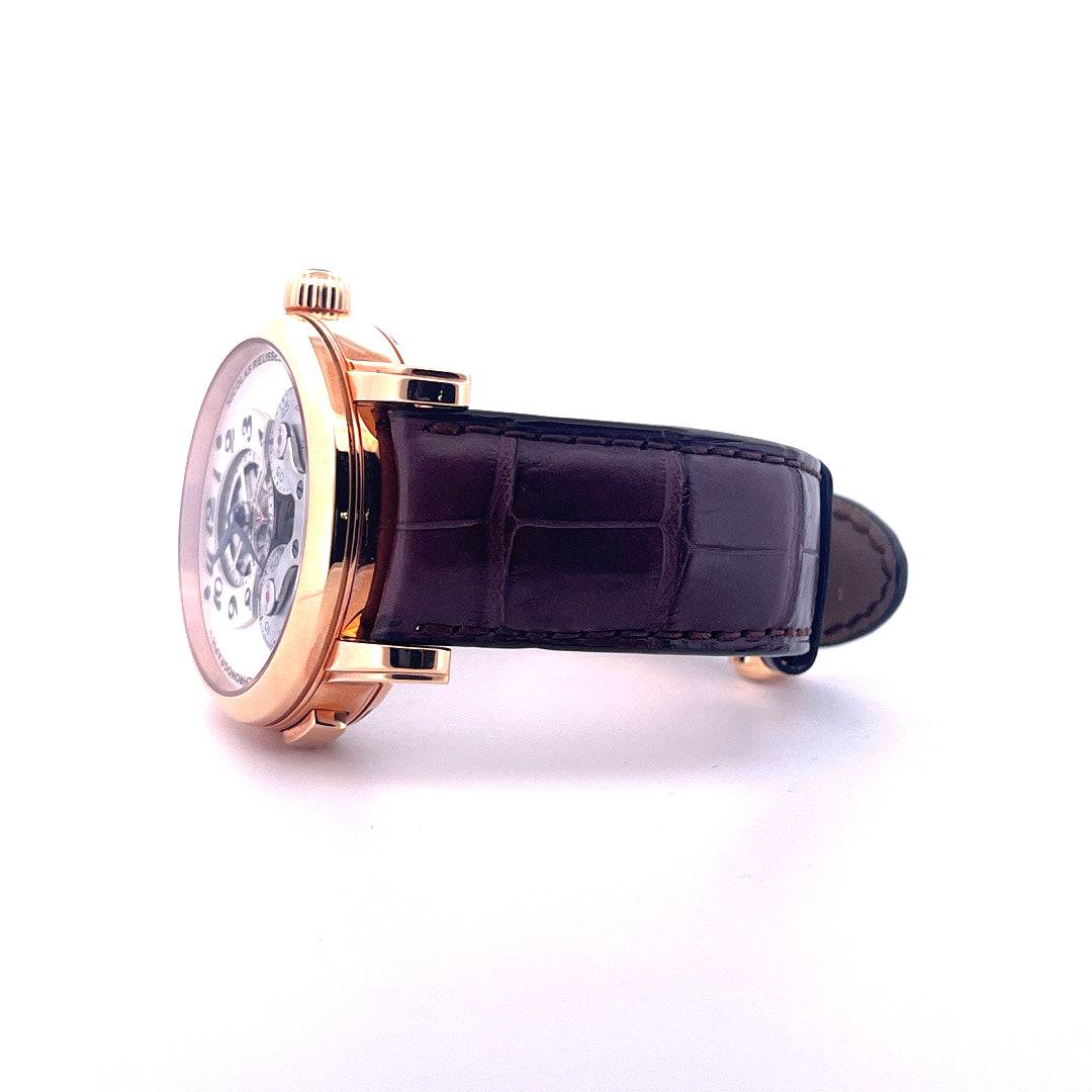 Montblanc Nicolas Rieussec Chronograph Anniversary Edition in Roségold mit braunem Krokoband