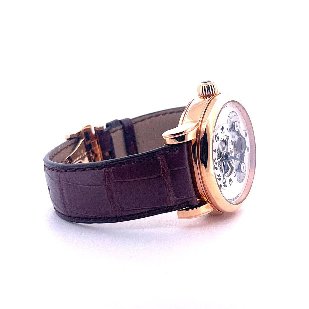 Montblanc Nicolas Rieussec Chronograph Anniversary Edition Ltd. 190 aus Roségold mit braunem Lederarmband