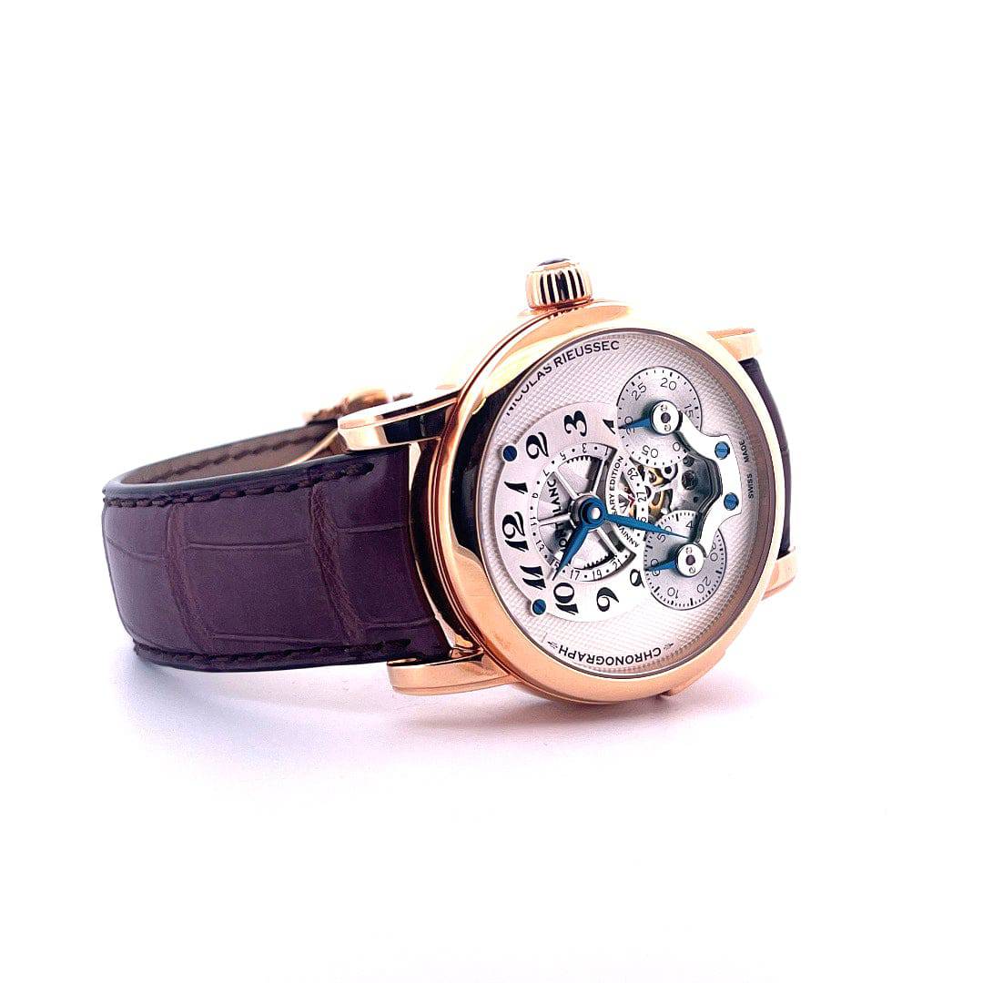 Montblanc Nicolas Rieussec Chronograph Anniversary Edition Ltd. 190 in Roségold mit Lederarmband