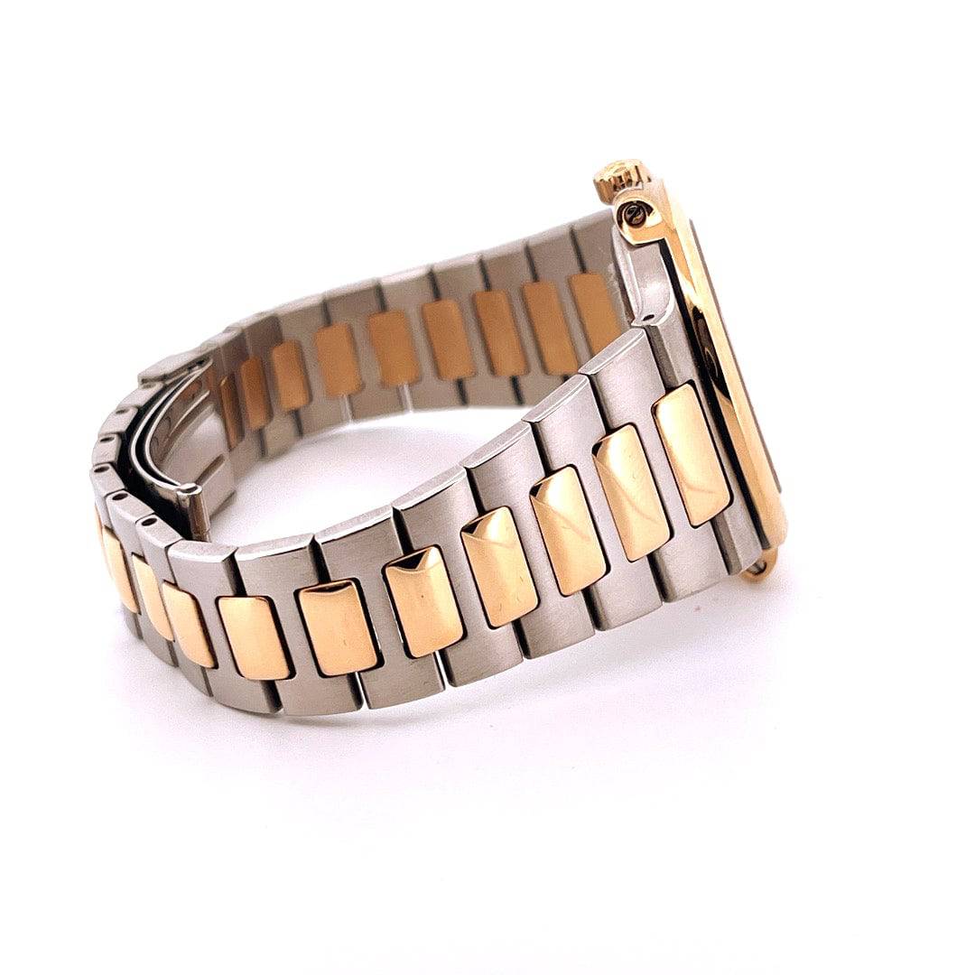 Patek Philippe Nautilus Ref. 3800/1 Bicolor: Detail des zweifarbigen Stahl-Gold-Armbands