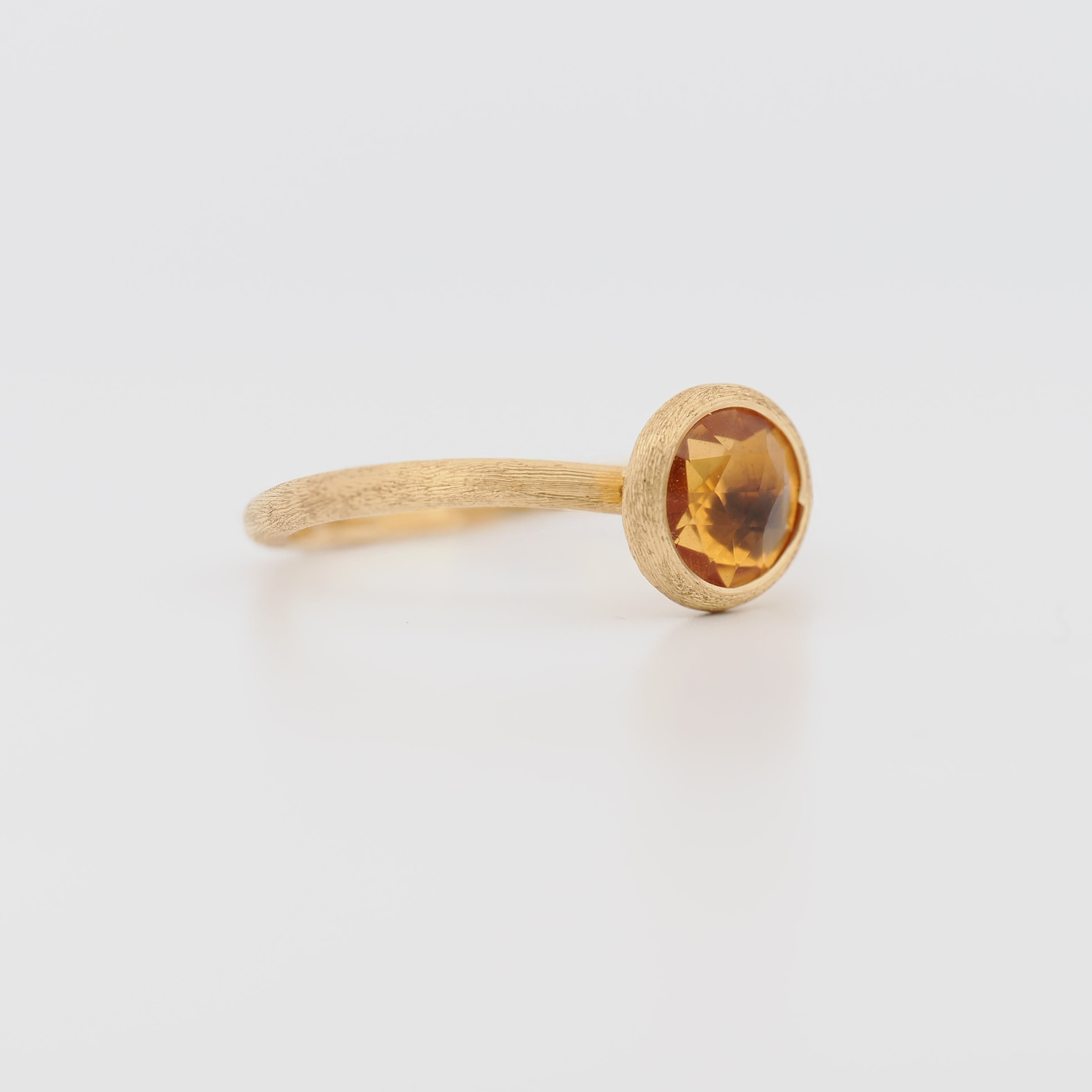 Marco Bicego Jaipur Color Ring 18k Gelbgold mit Citrin und gebürsteter Oberfläche