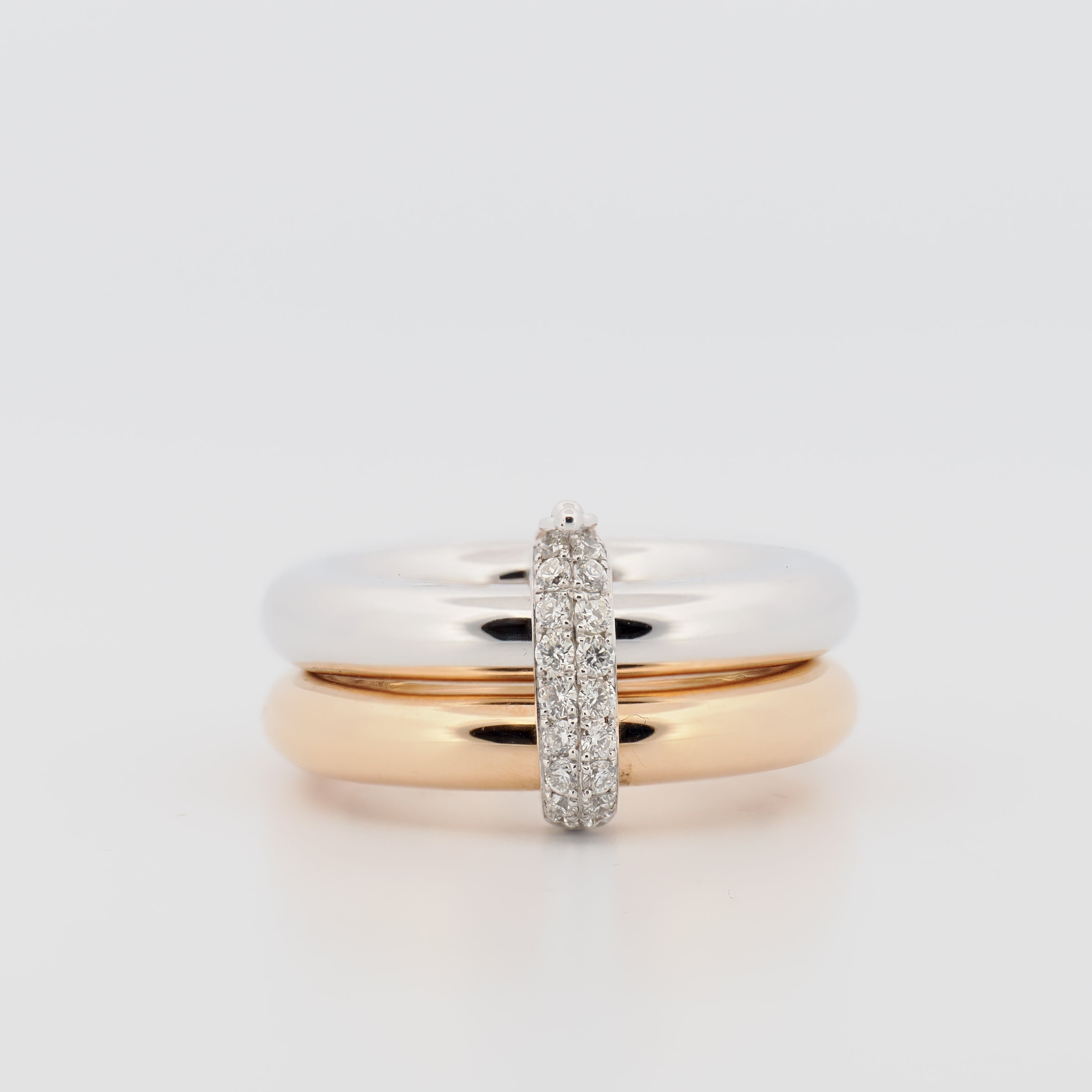 Al Coro Ringe Weißgold und Roségold mit Diamantenschließe