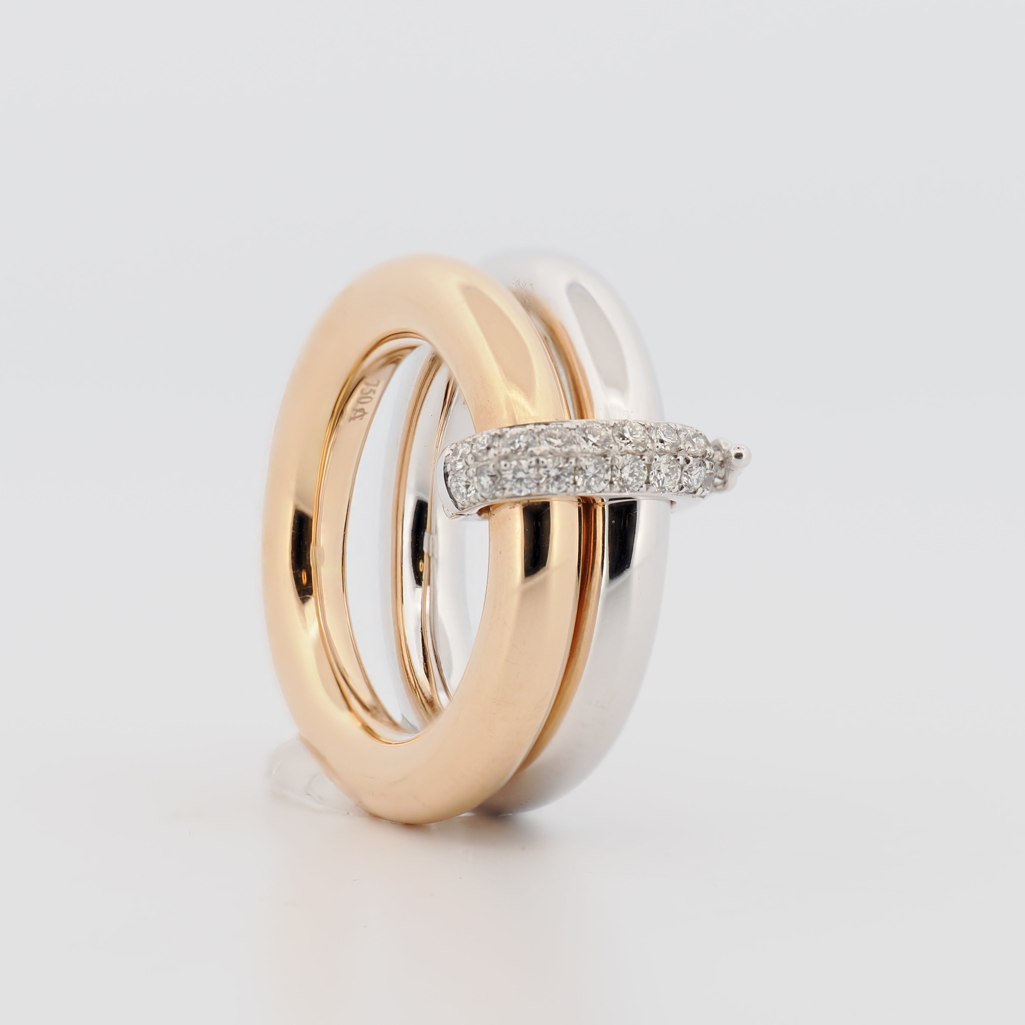 Al Coro Ringe Weißgold und Roségold mit Diamantenschließe