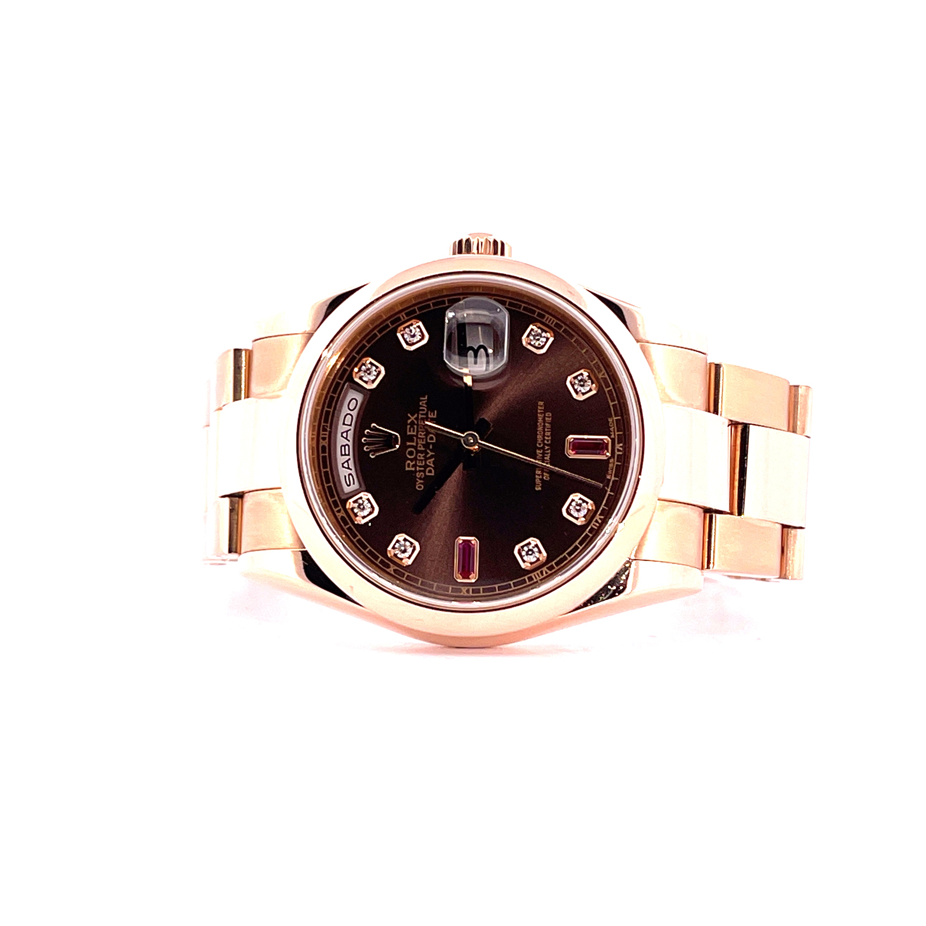 Day-Date 36 Ruby Roségold Chocolate dial (Full-Set) -2002-
