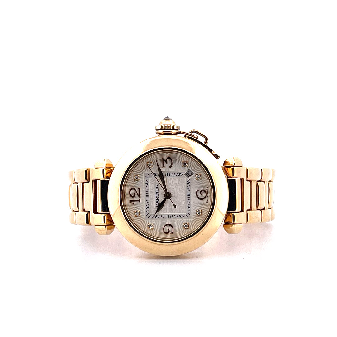 Pasha 18k Yellowgold / diamond crown full set / very good condt. / 2005