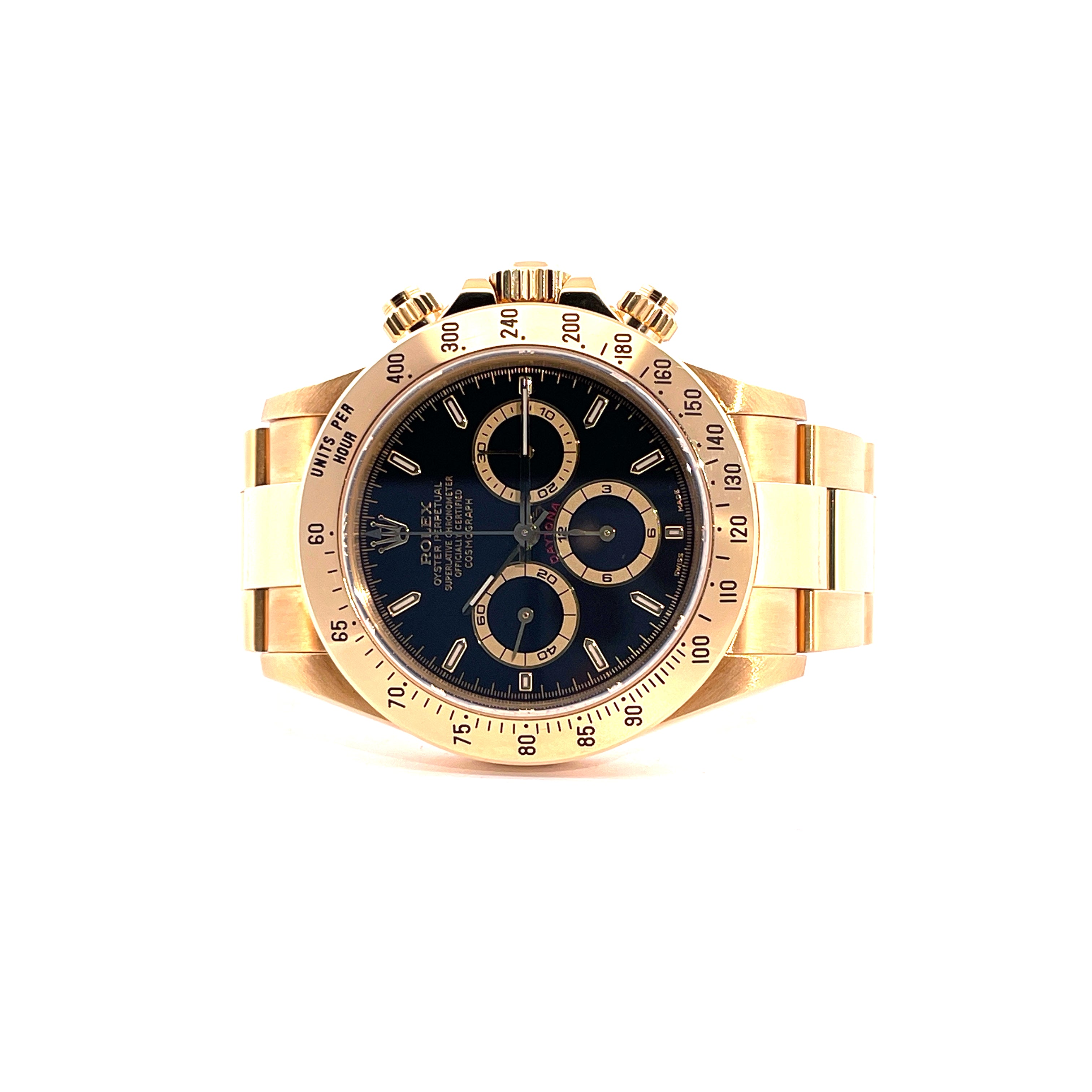 Rolex - Daytona Yellowgold 18 kt Ref.16528 Black Dial / Premium Set / very good Condition / LC100 / 1998 - [product_sku]