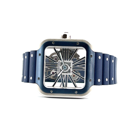 Cartier - Cartier Santos Skeleton Blue - Juwelier Spliedt